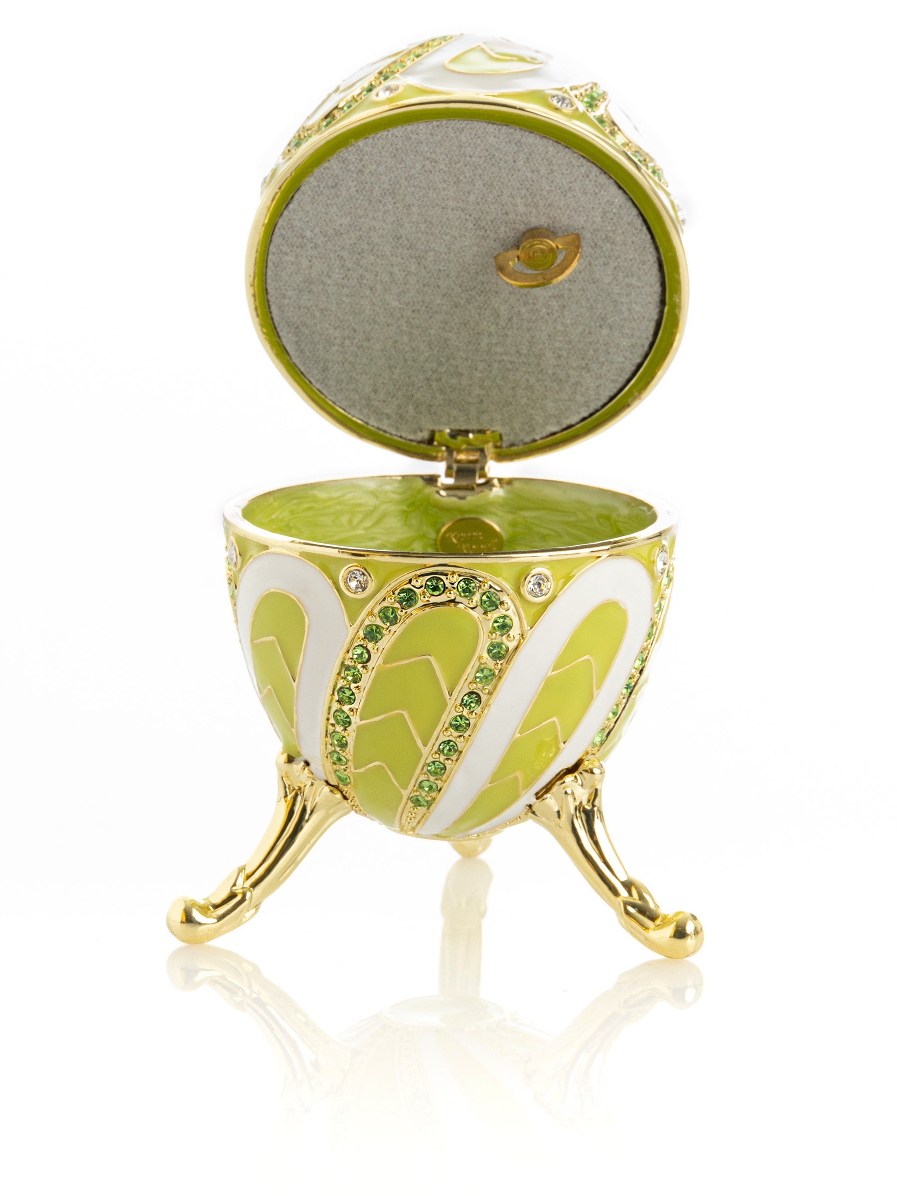Keren Kopal Green Music box Fur Elise by Beethoven Faberge Egg