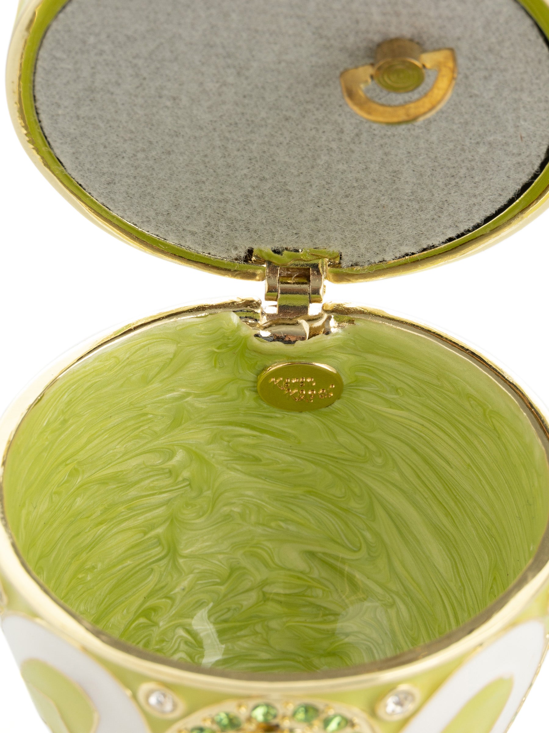 Keren Kopal Green Music box Fur Elise by Beethoven Faberge Egg