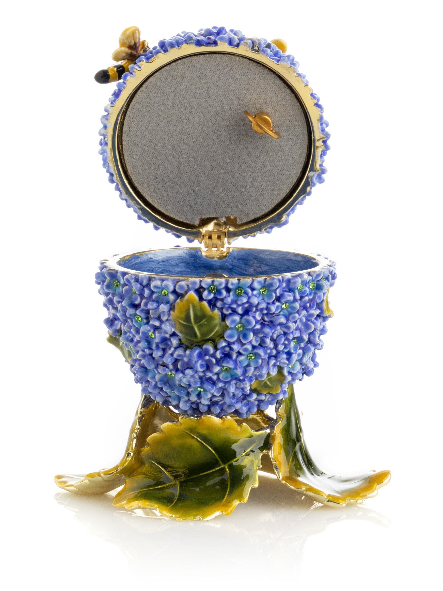 Keren Kopal Blue Flower and Bees music box with Leaves Fur Elise by Ludwig Van Beethoven