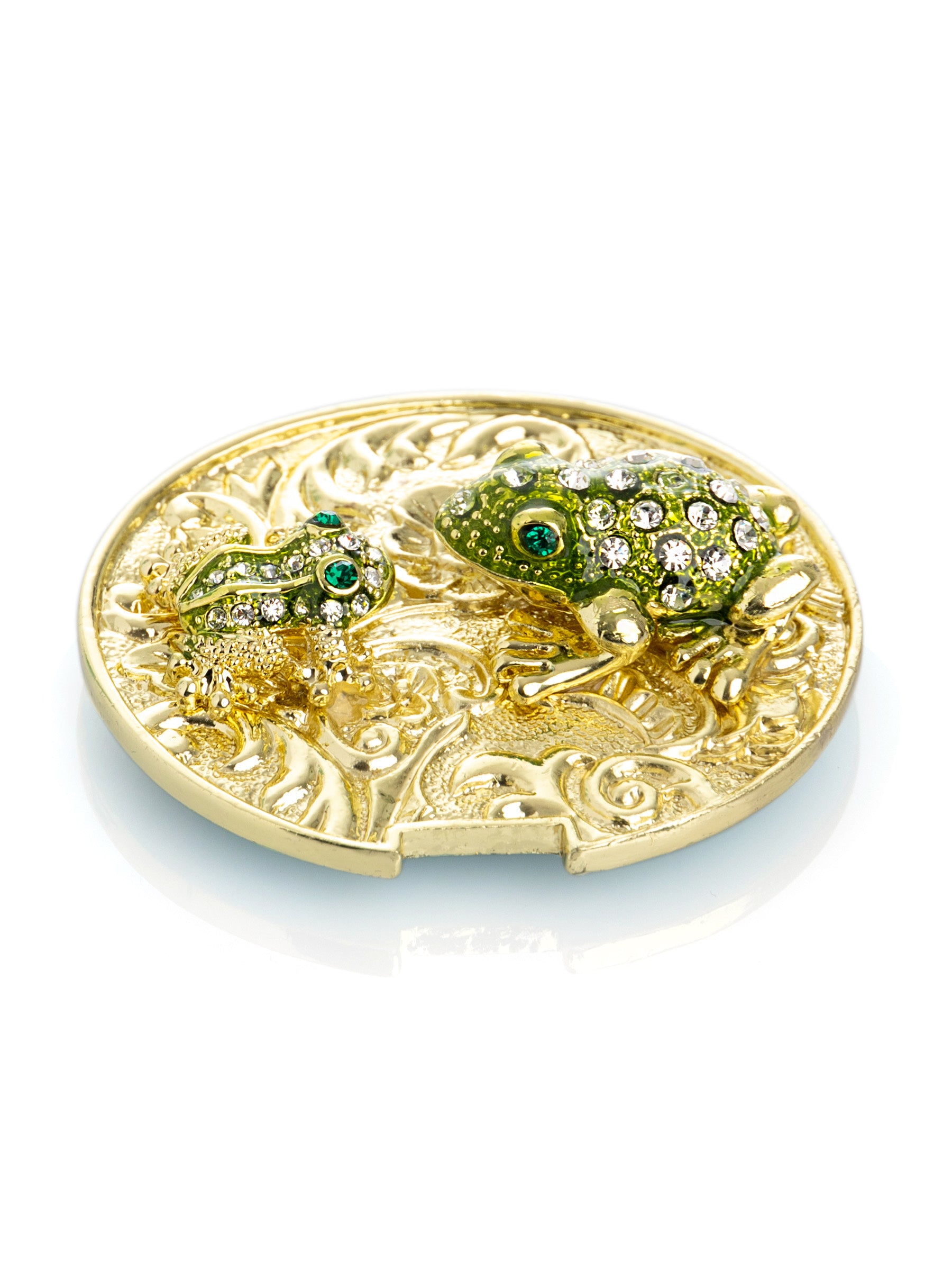 Keren Kopal Turquoise Faberge Egg with 2 Frogs Surprise Inside