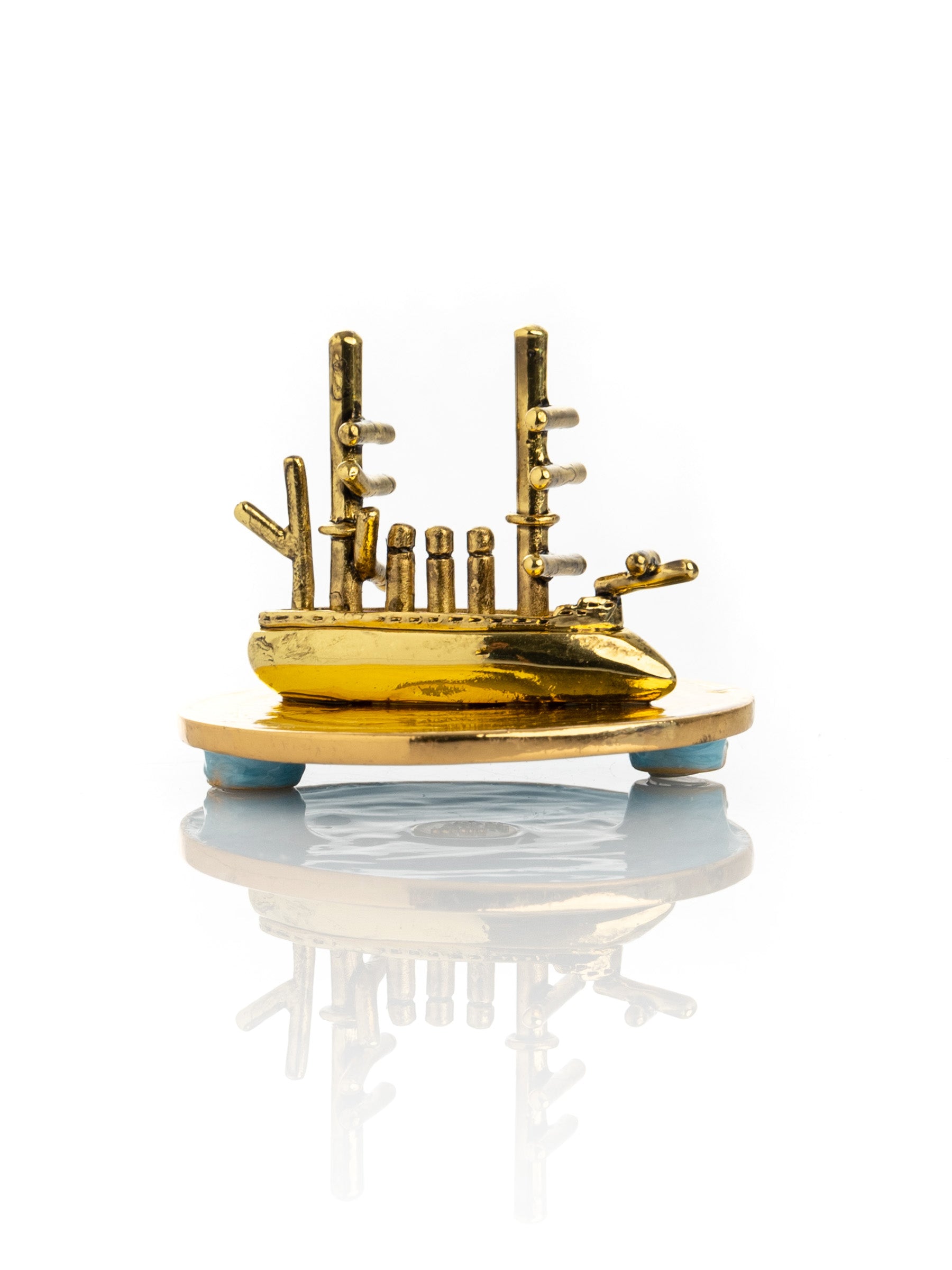 Keren Kopal Light Blue Egg with a Sailing ship