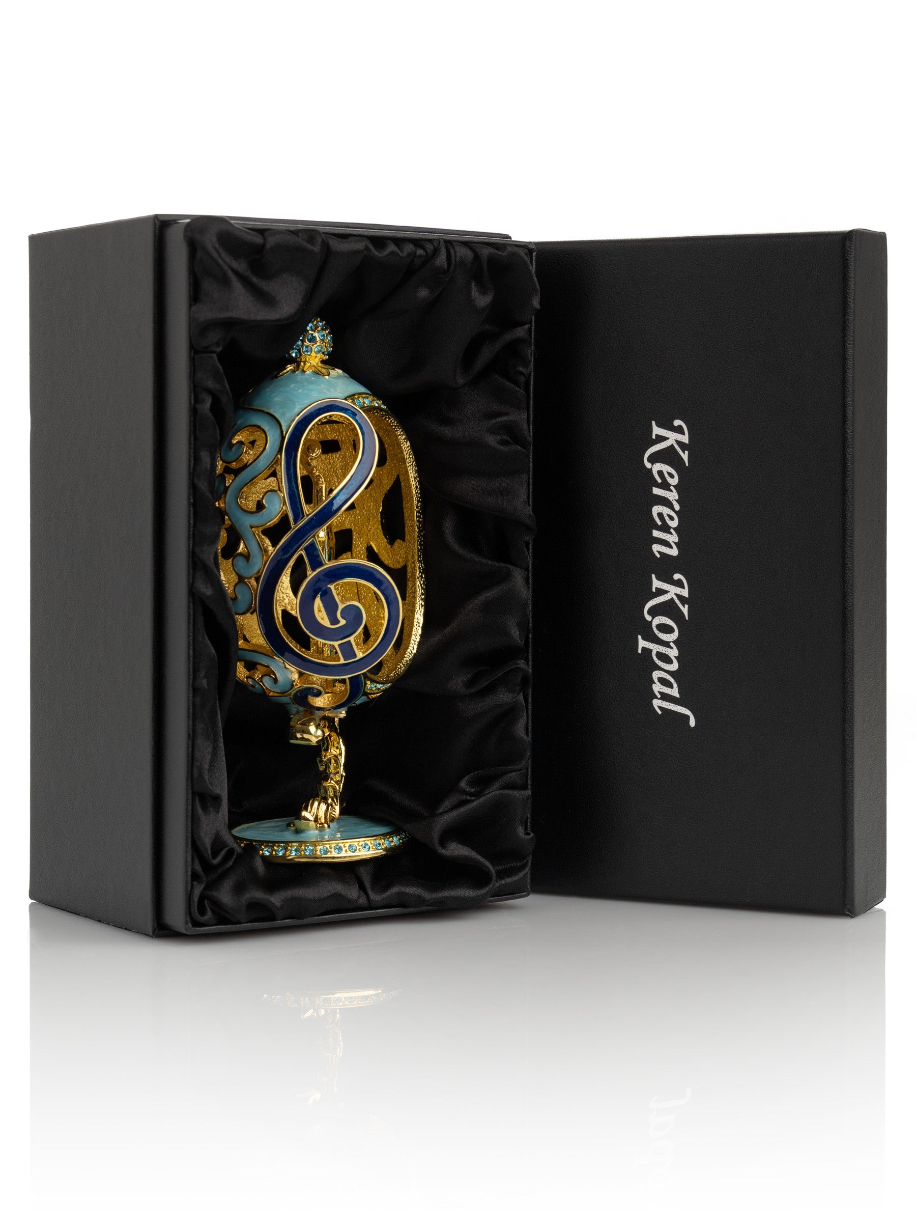 Keren Kopal Treble Clef Faberge Egg with Violin Surprise