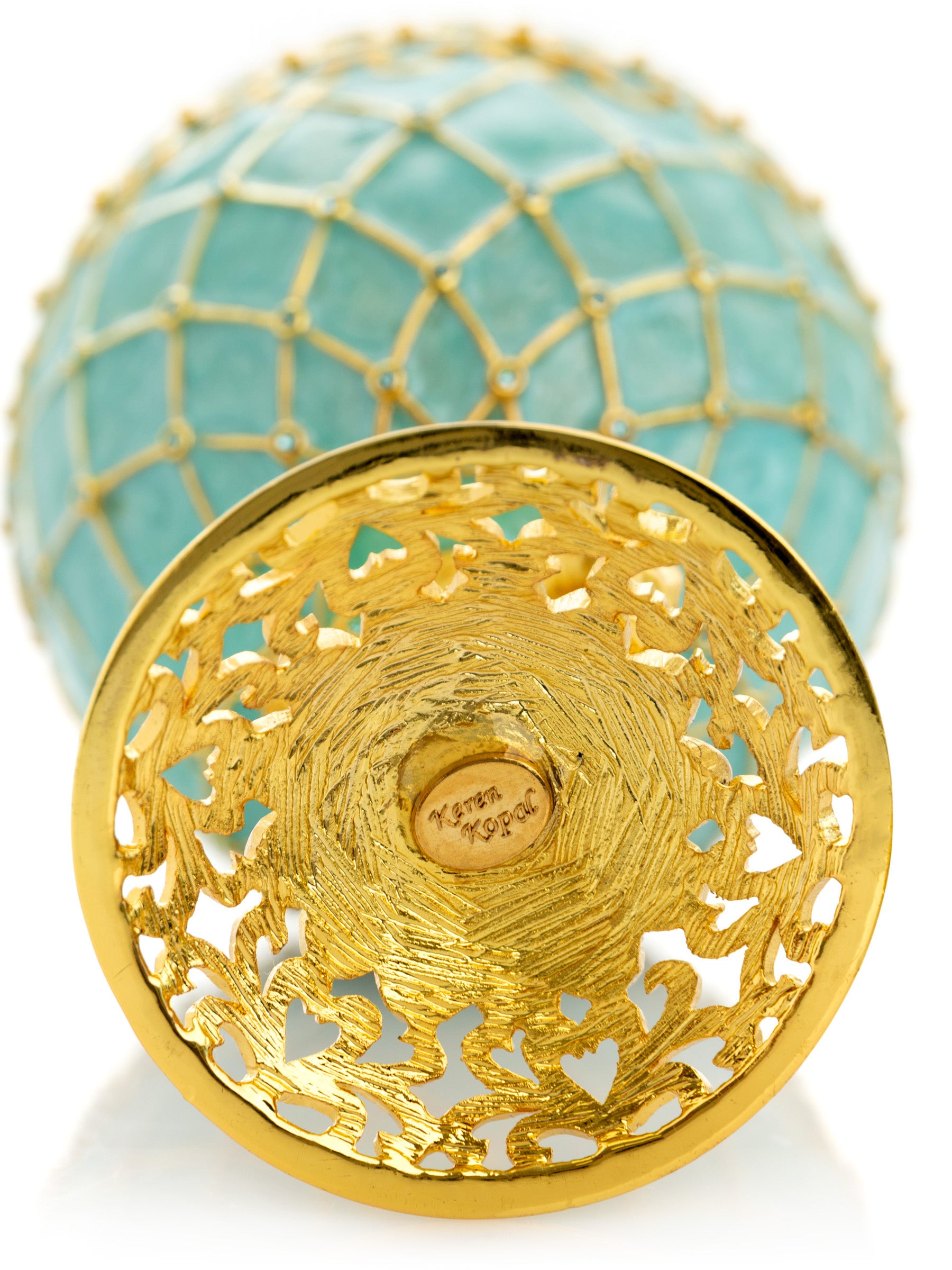 Keren Kopal Gold & Turquoise Egg with Royal Carriage