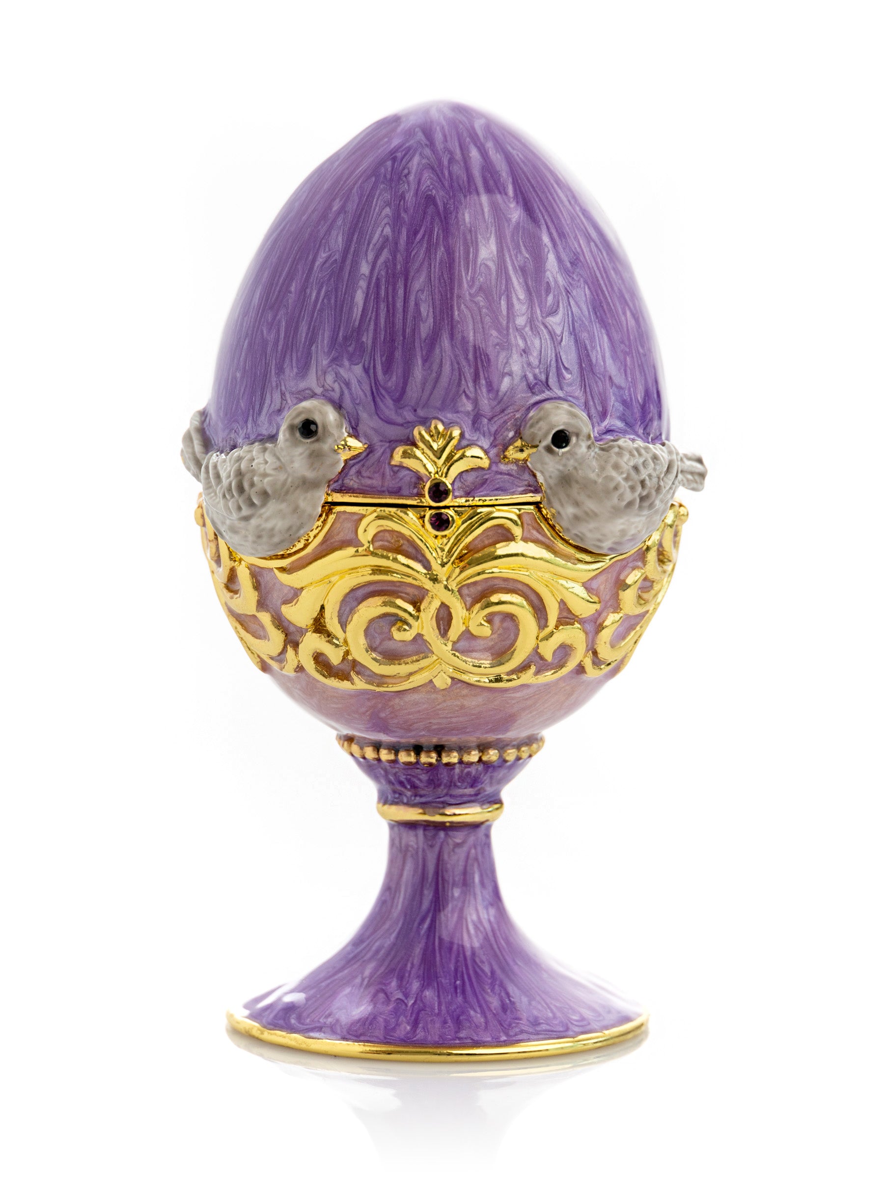 Keren Kopal Purple Egg with two Gold love doves