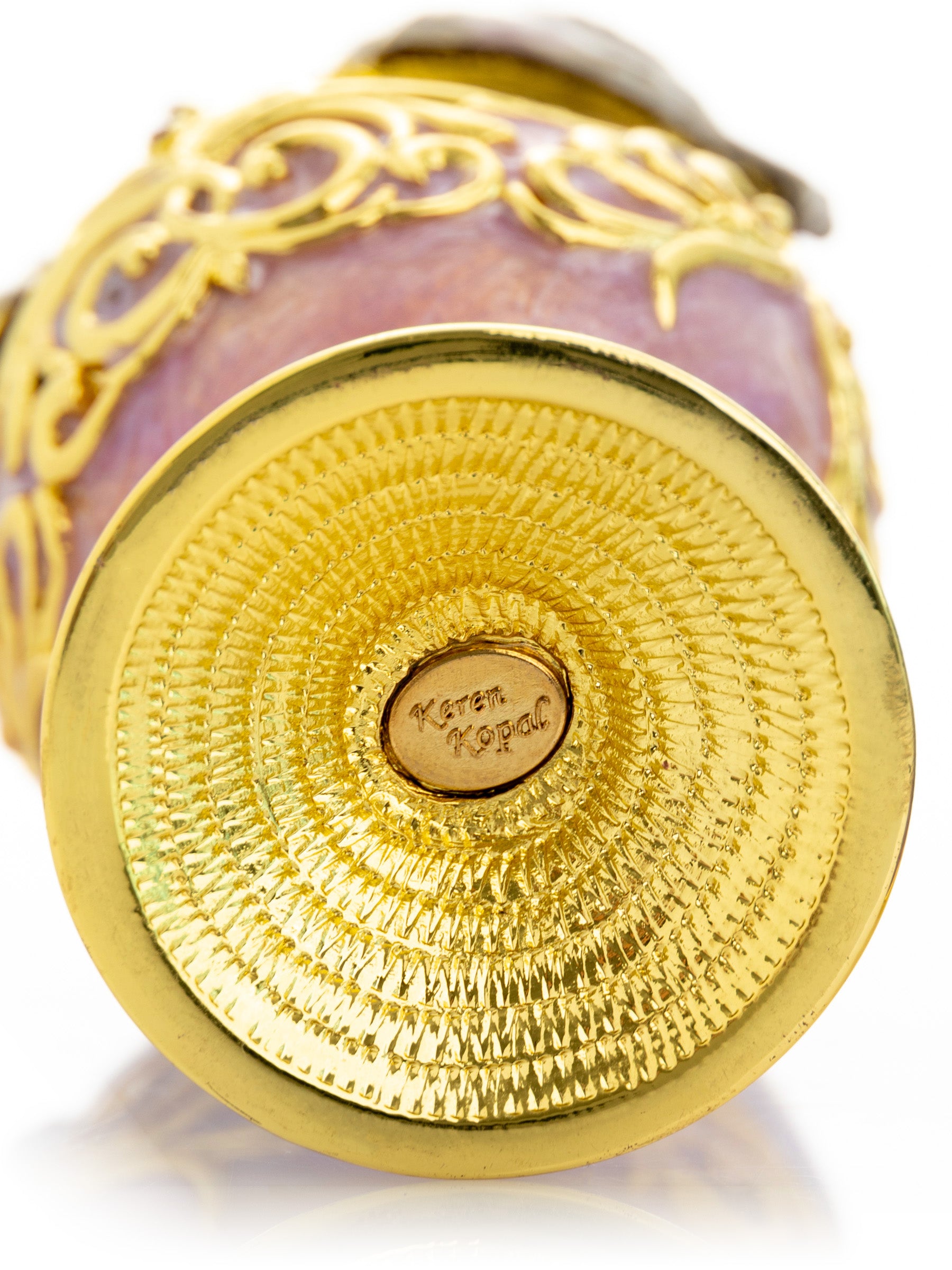 Keren Kopal Purple Egg with two Gold love doves