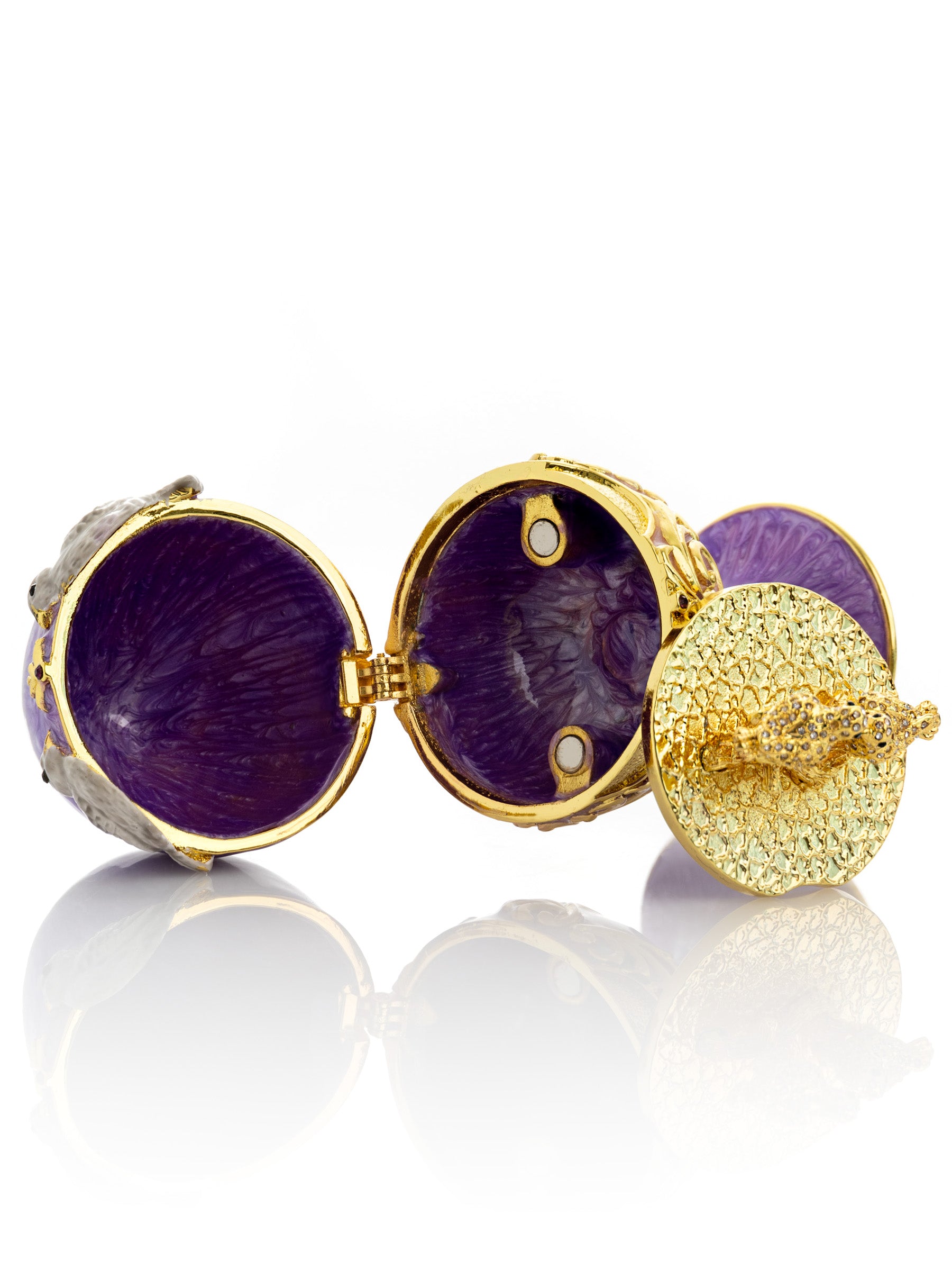 Keren Kopal Purple Egg with two Gold love doves