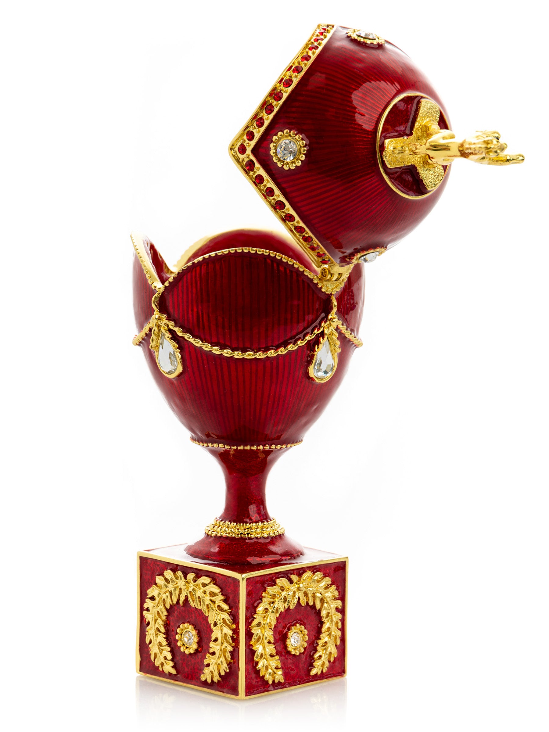 Keren Kopal Red Faberge Egg with Gold Horse
