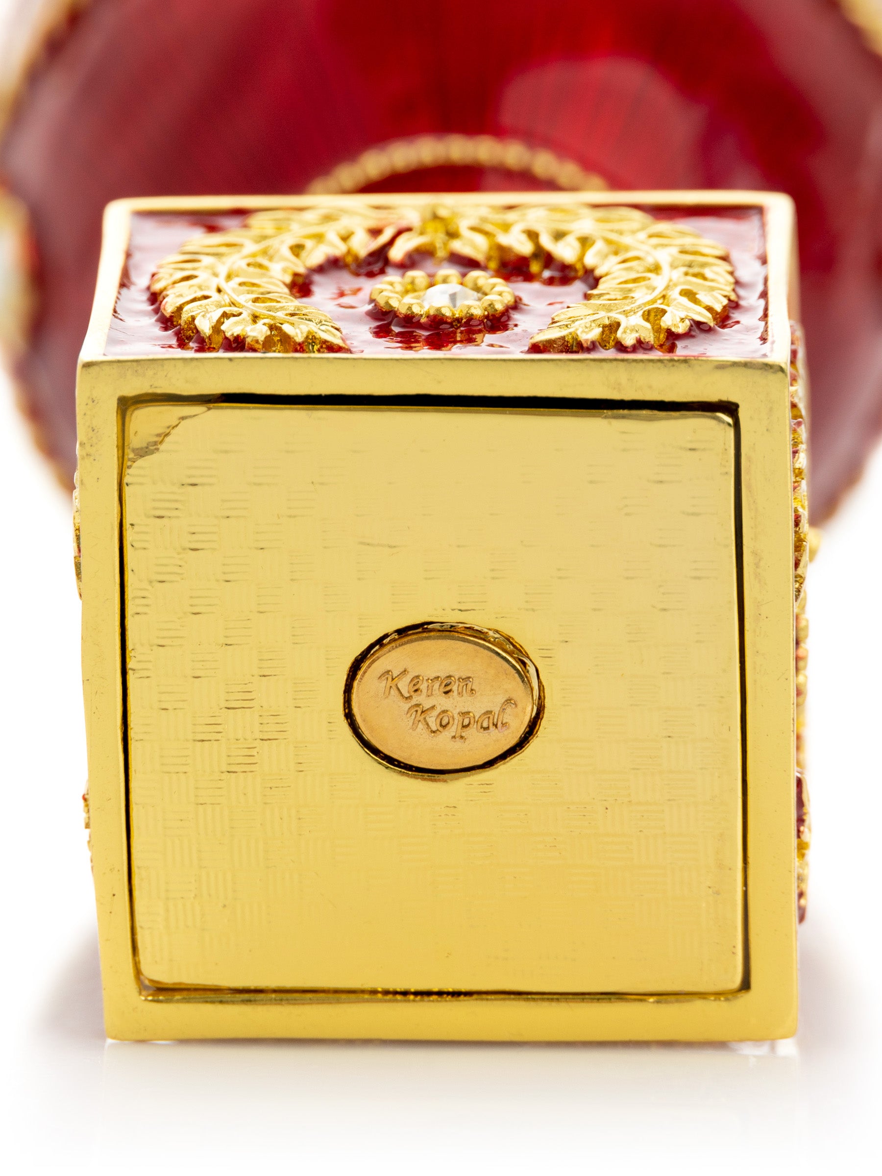 Keren Kopal Red Faberge Egg with Gold Horse