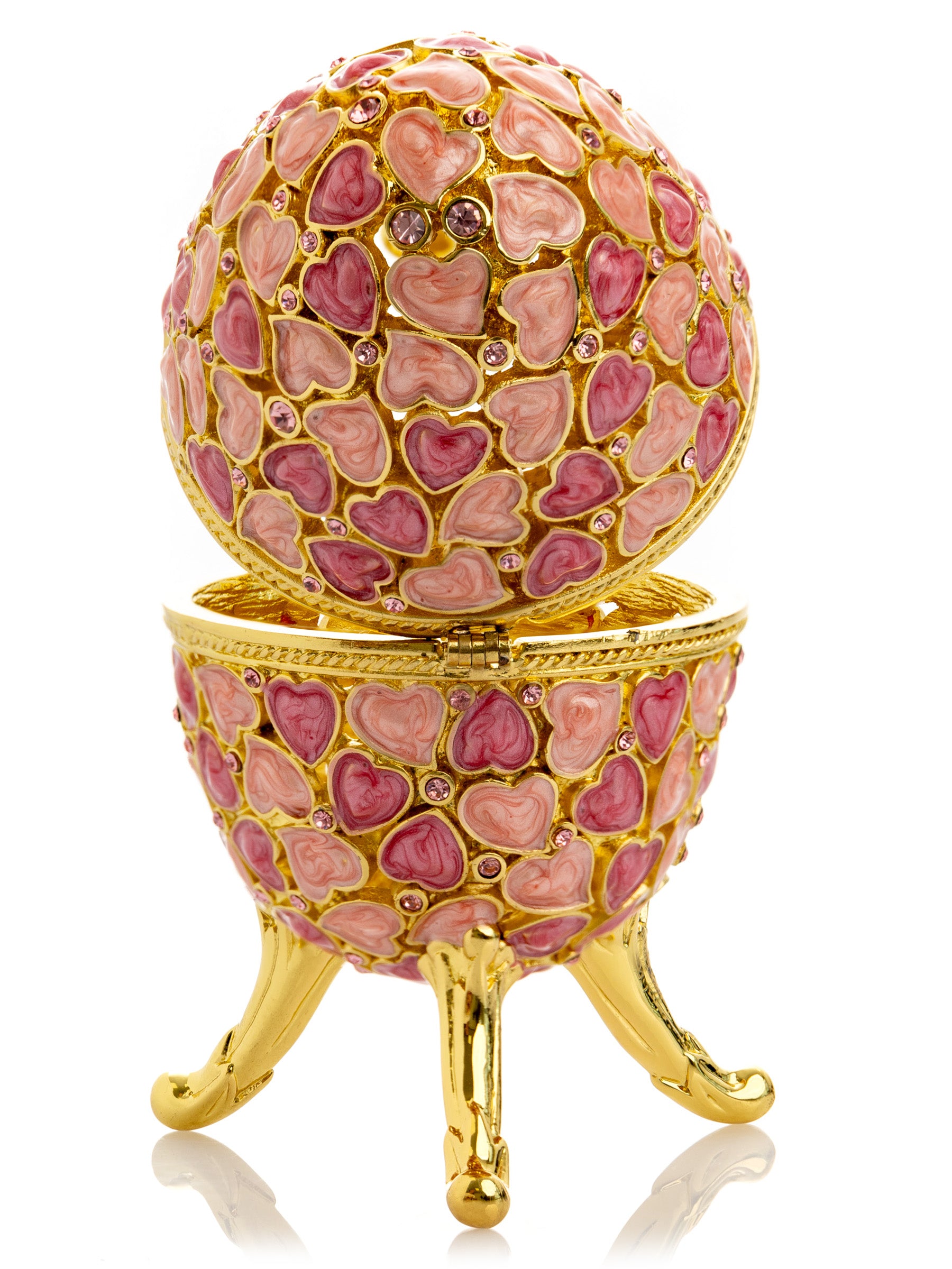 Keren Kopal Pink egg decorated with hearts valentine's day