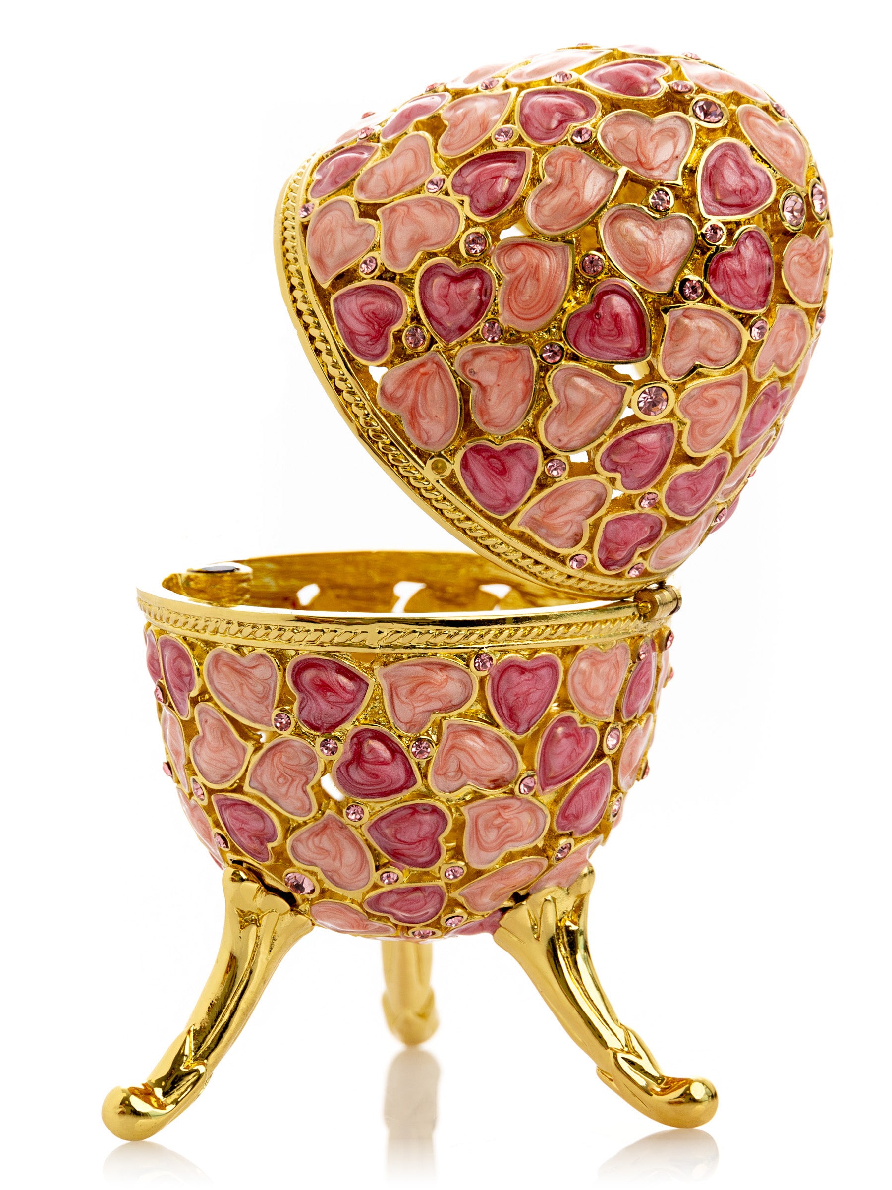 Keren Kopal Pink egg decorated with hearts valentine's day