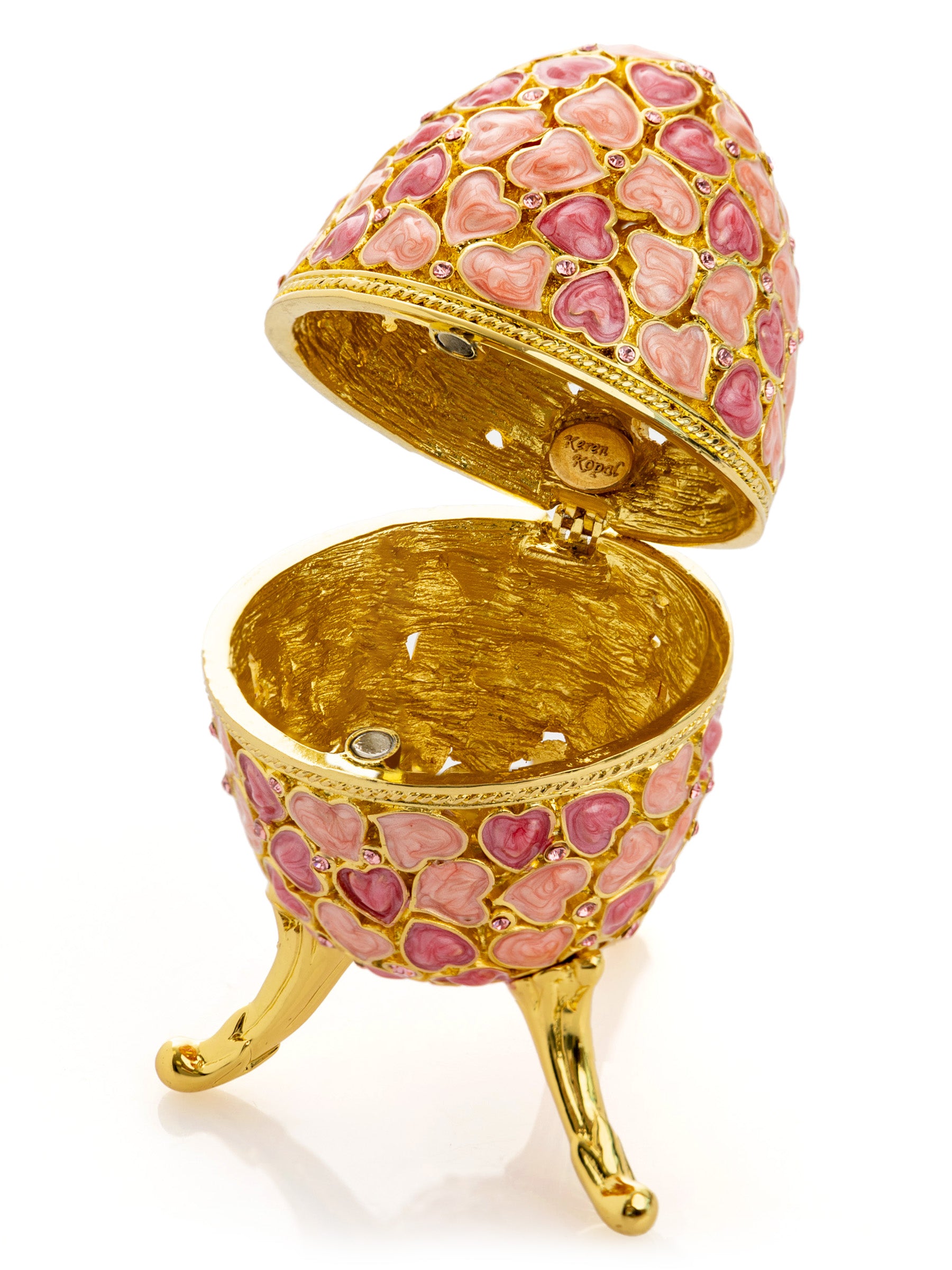 Keren Kopal Pink egg decorated with hearts valentine's day