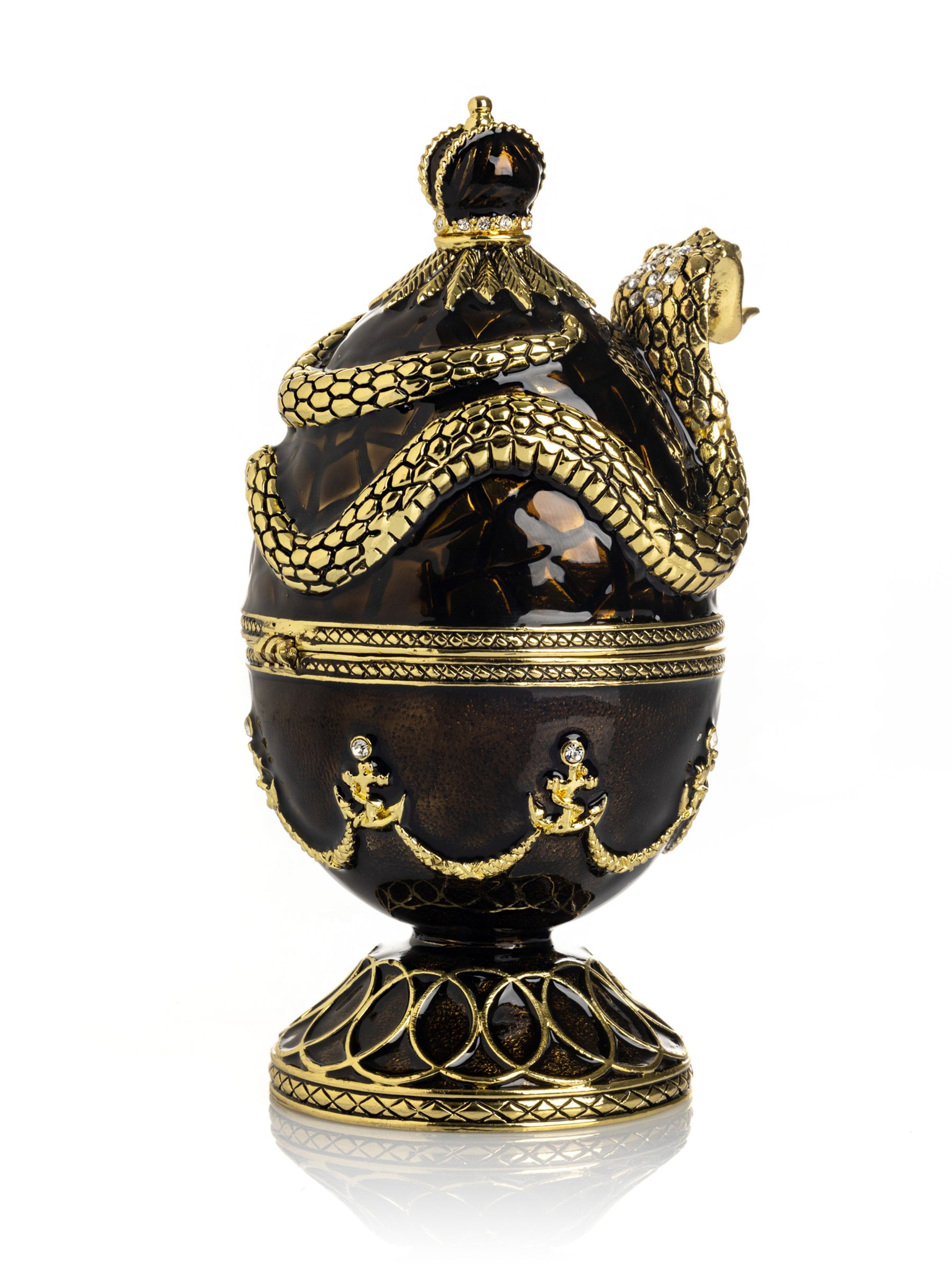 Keren Kopal Black Faberge Egg with Snakes