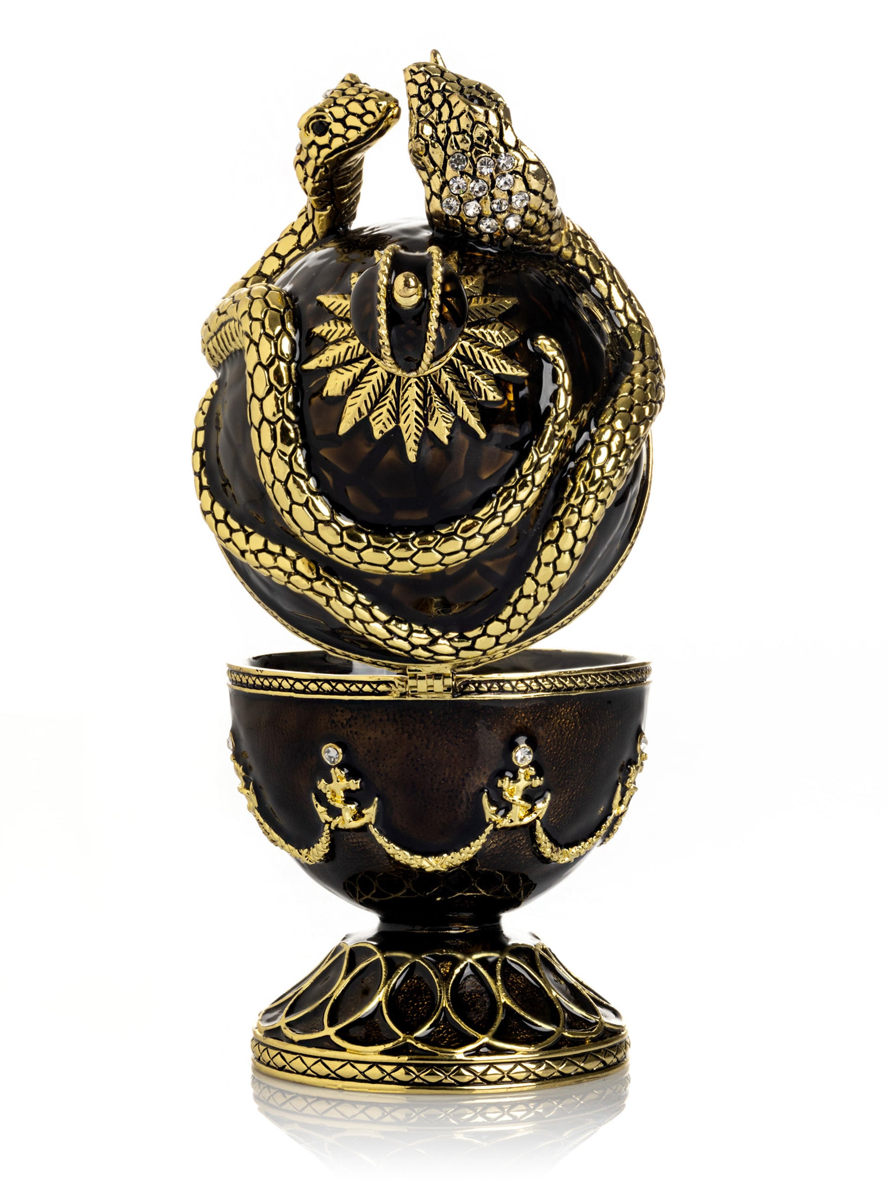Keren Kopal Black Faberge Egg with Snakes