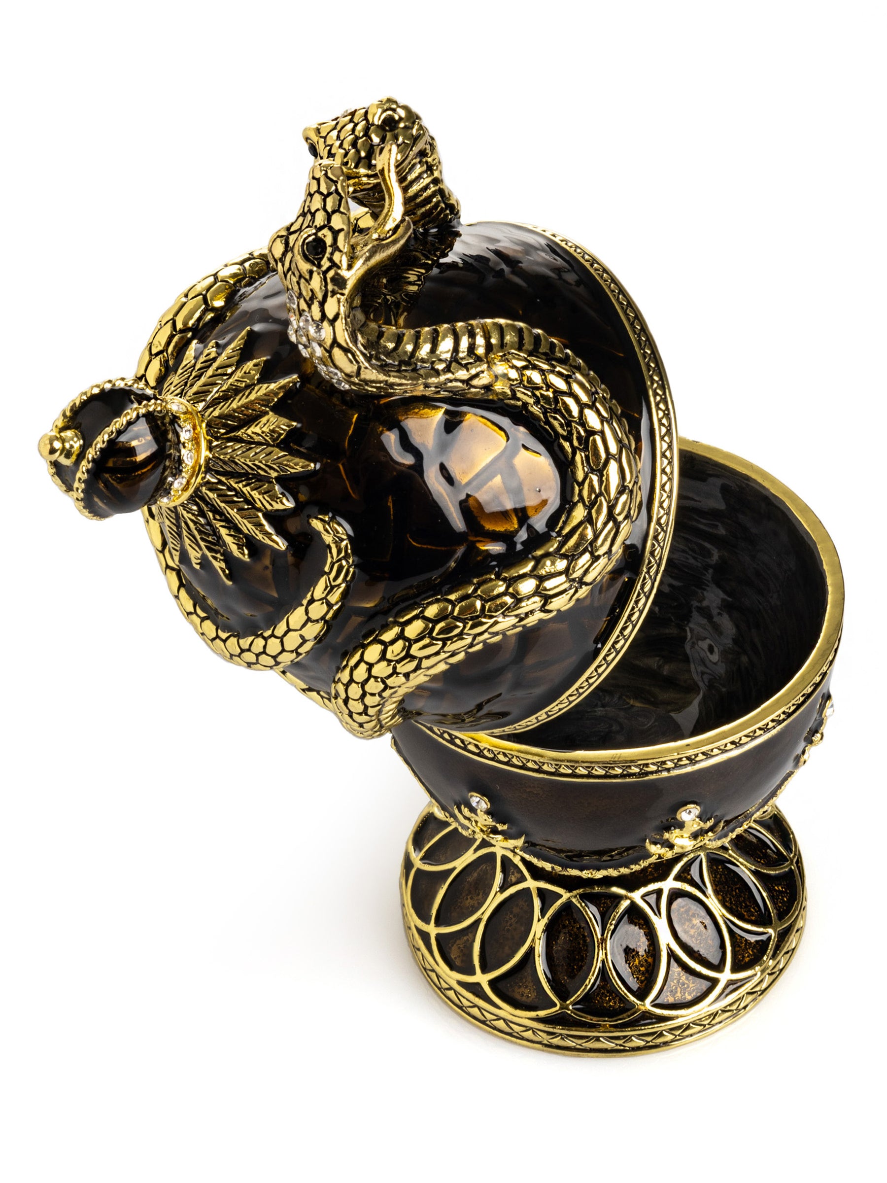 Keren Kopal Black Faberge Egg with Snakes