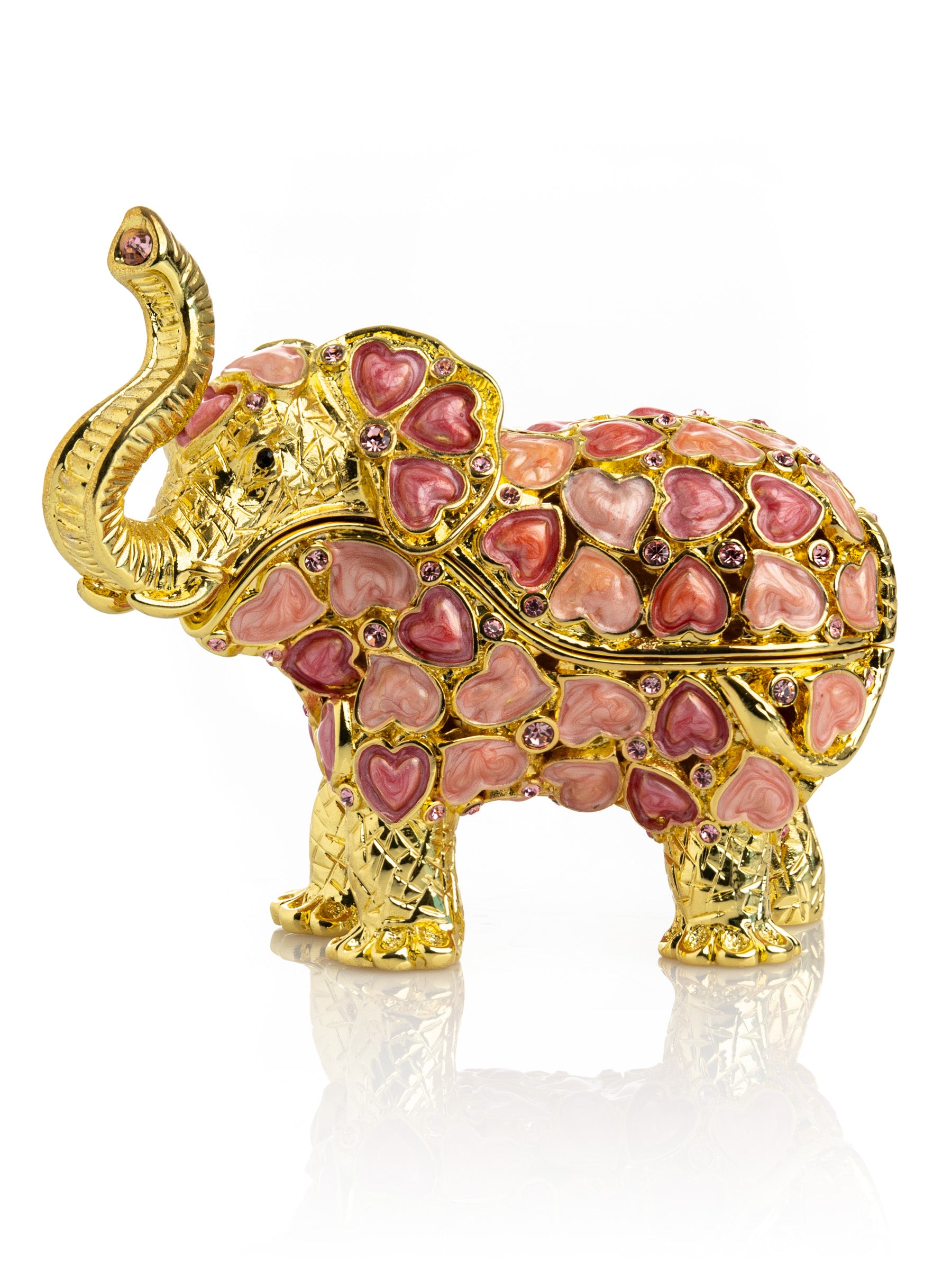 Keren Kopal Golden Elephant with Hearts decoration