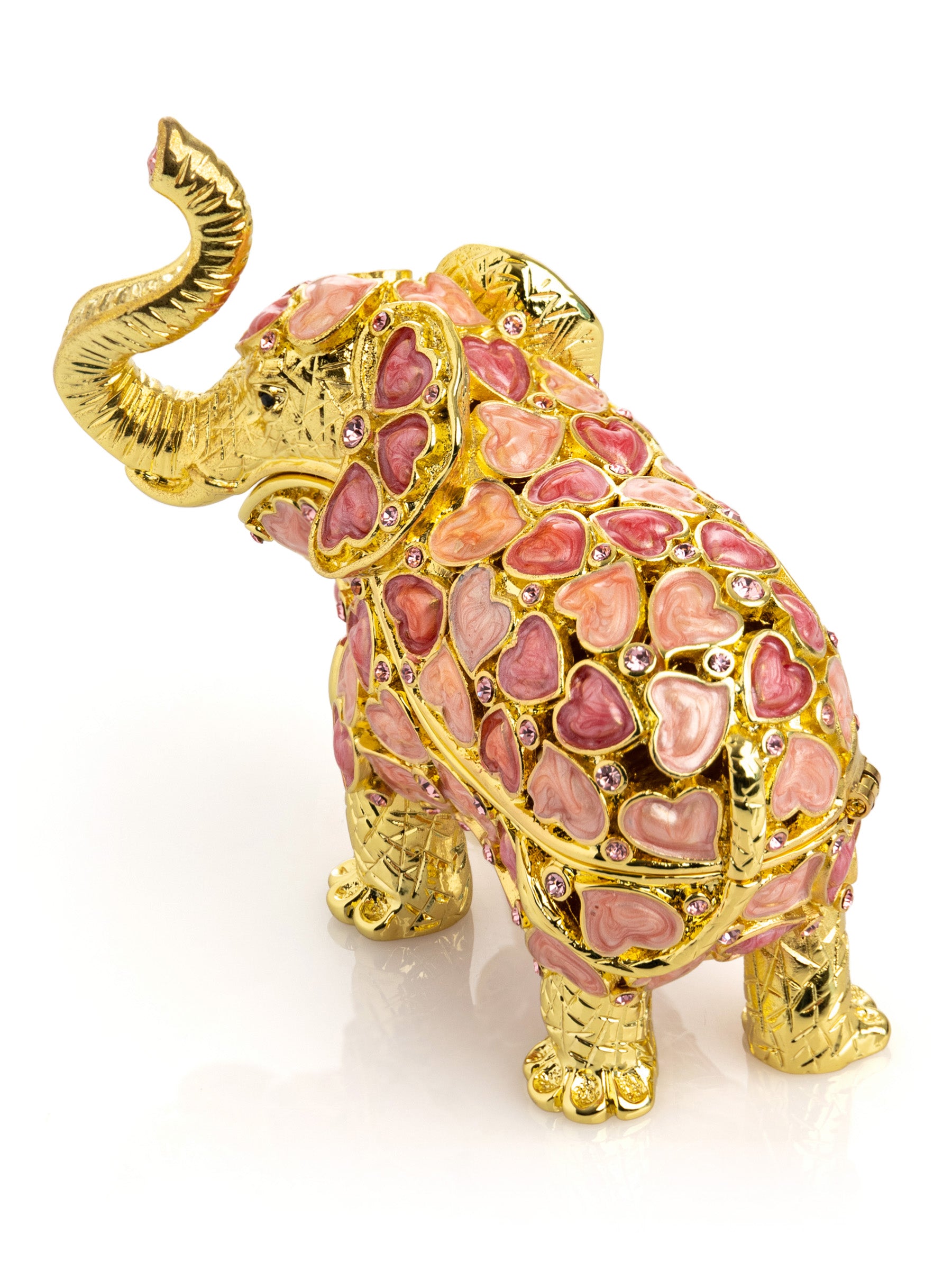Keren Kopal Golden Elephant with Hearts decoration