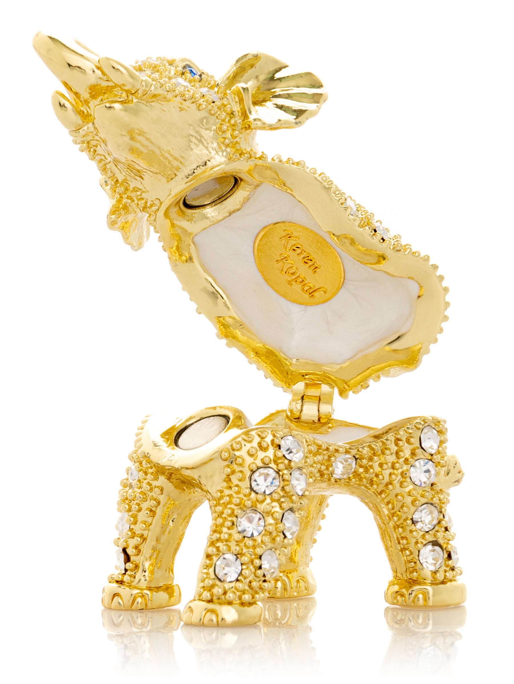 Keren Kopal Golden Elephant with crystals