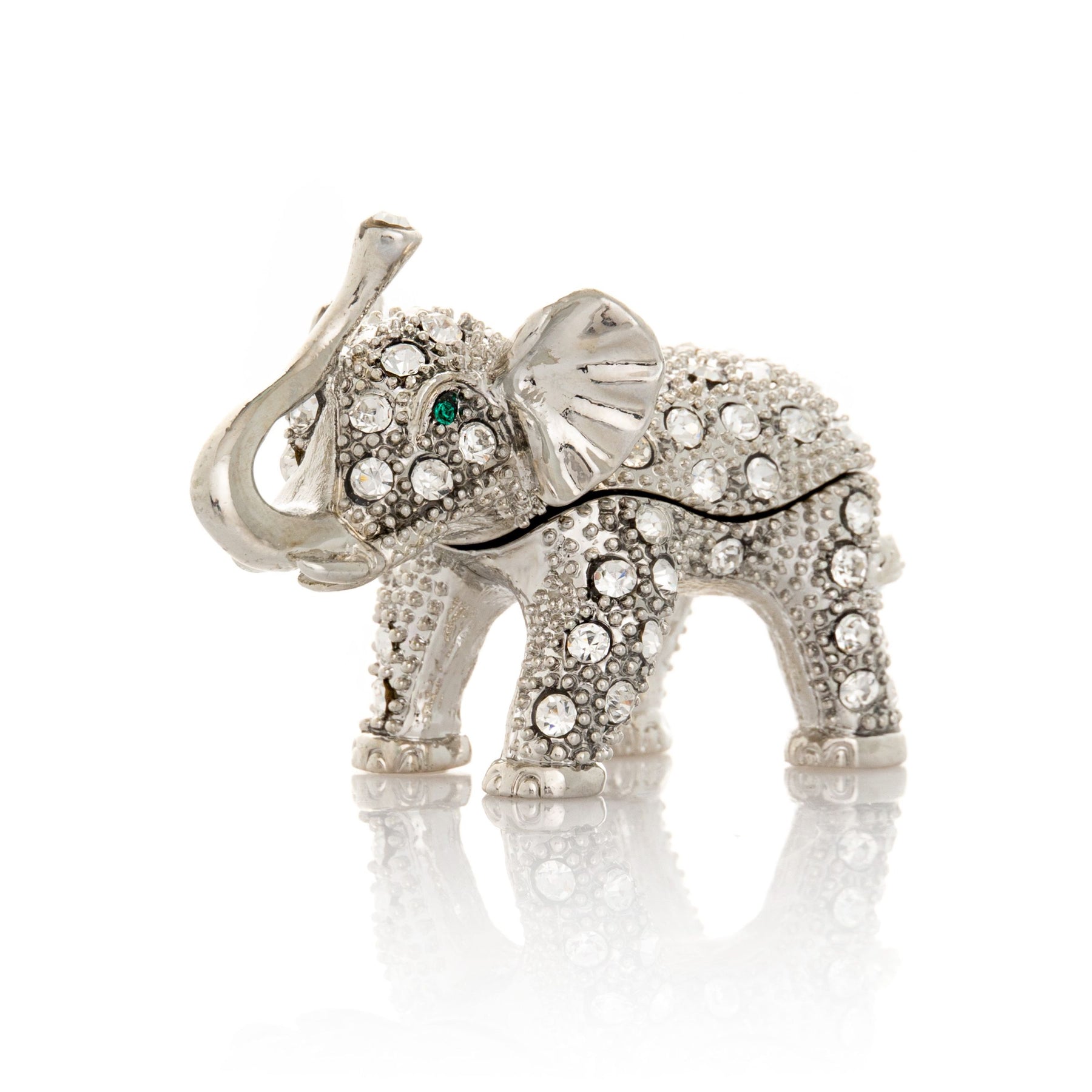Keren Kopal Silver Elephant with Green Eyes