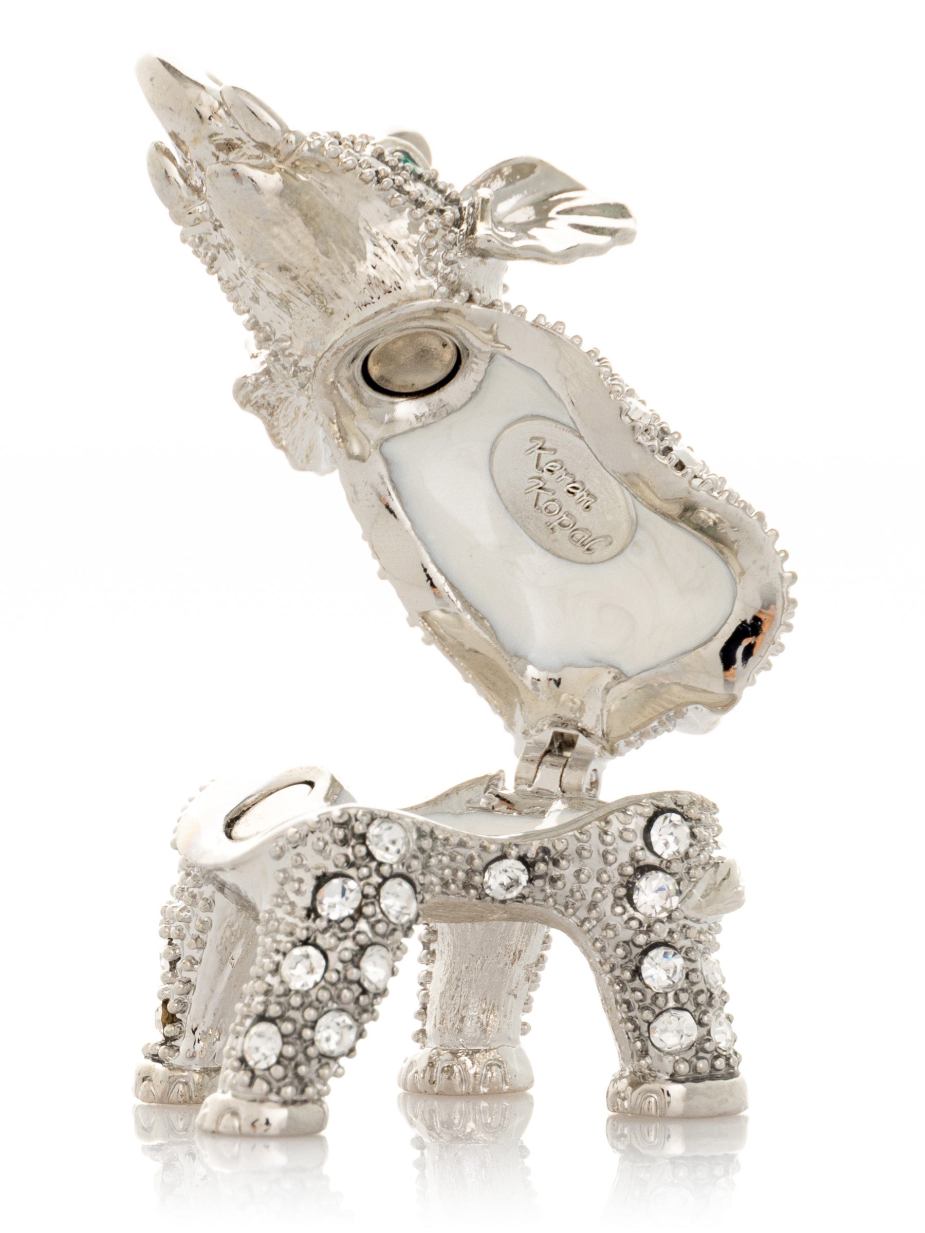Keren Kopal Silver Elephant with Green Eyes