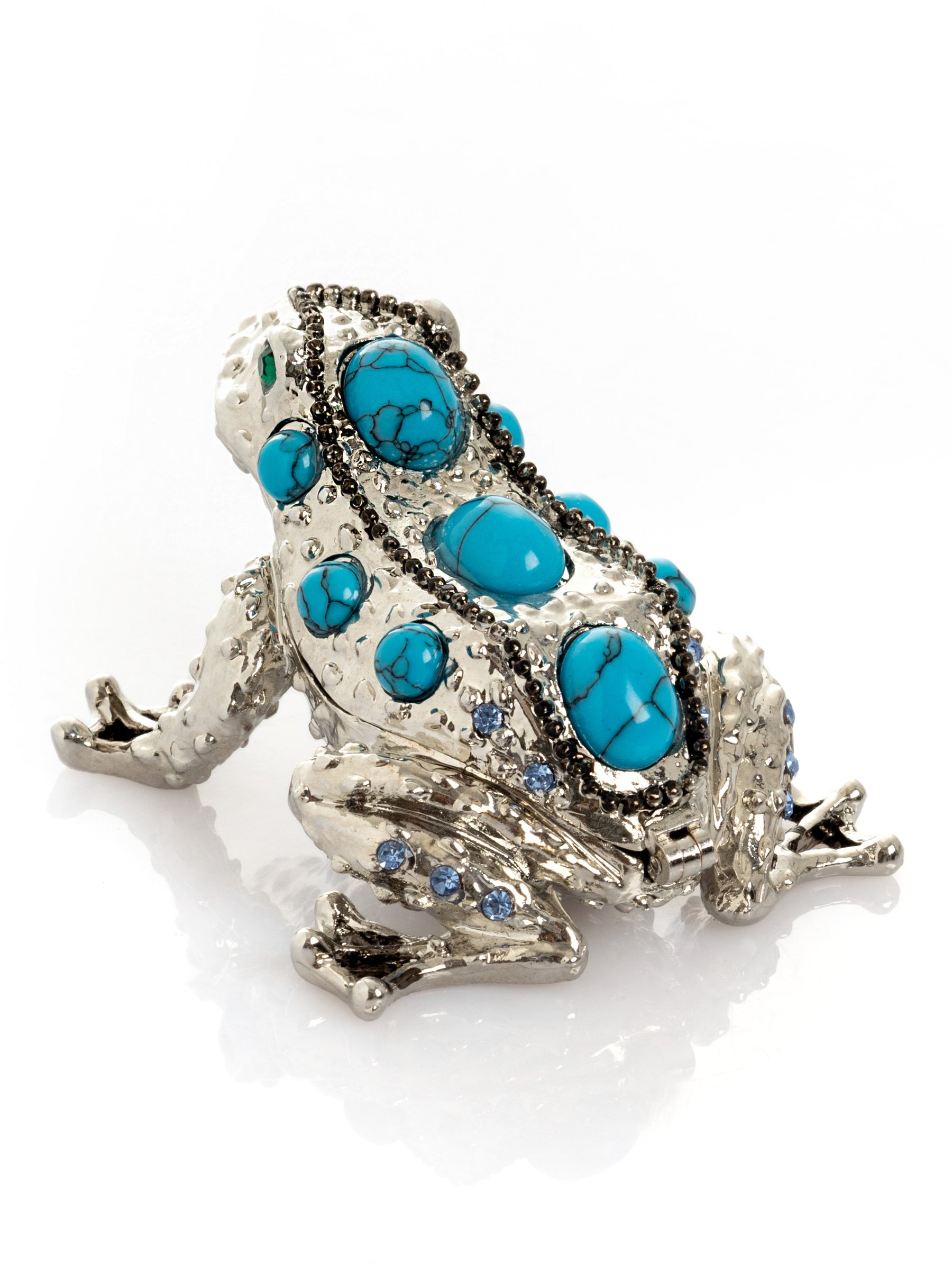 Keren Kopal Silver Frog with Turquoise Gemstones