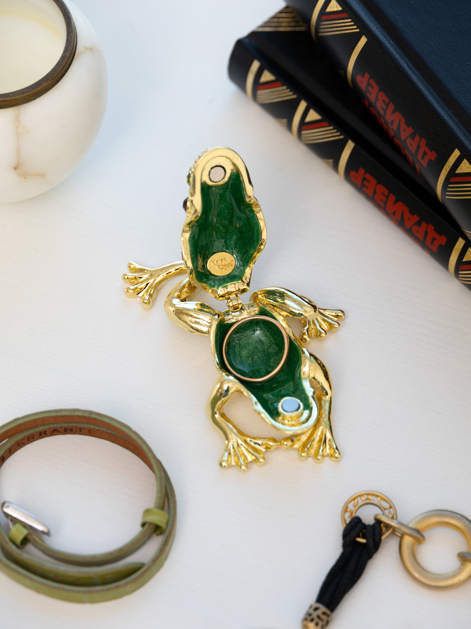 Keren Kopal Golden Frog Trinket Box