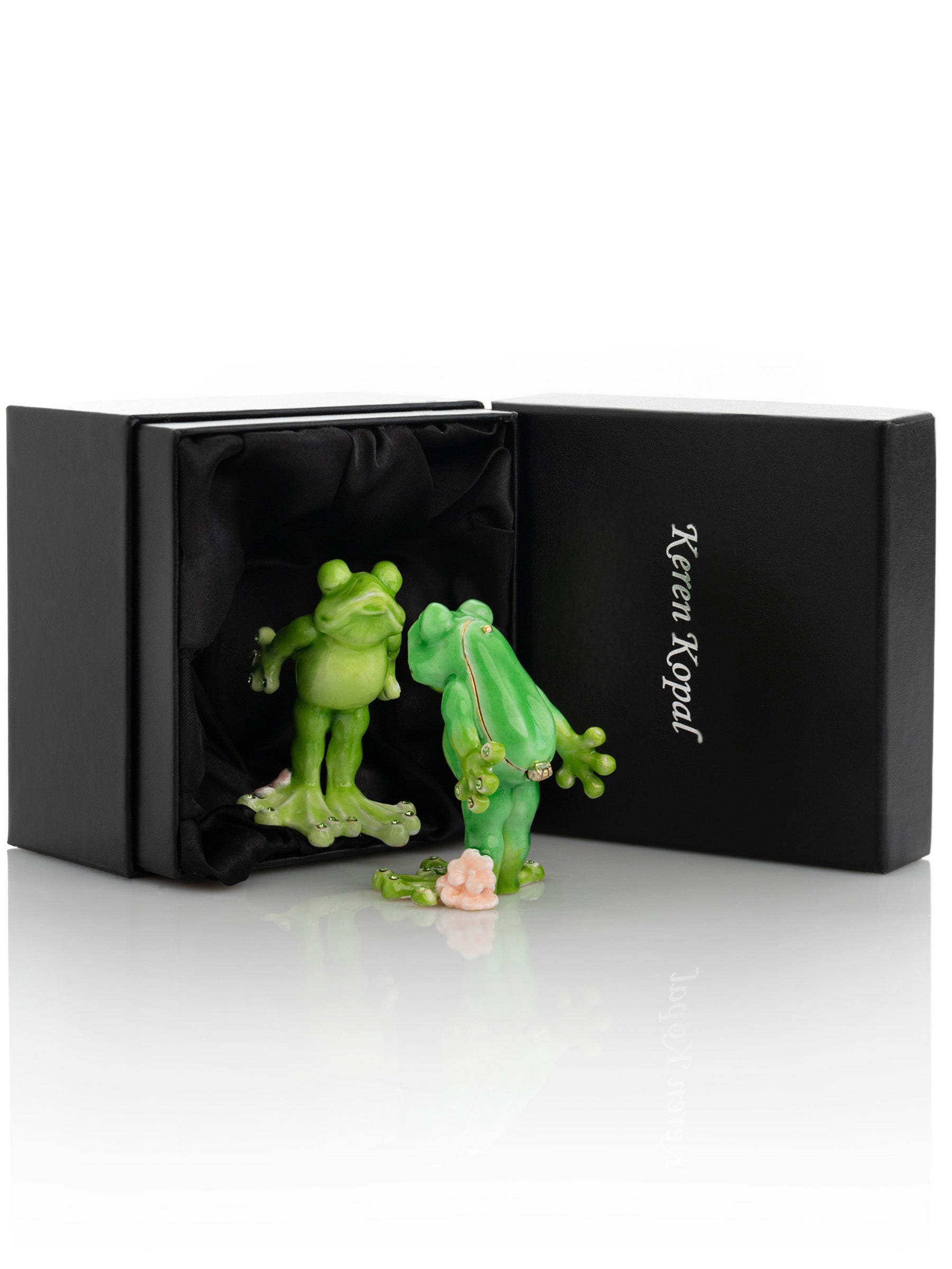 Keren Kopal Kissing Frogs trinket box