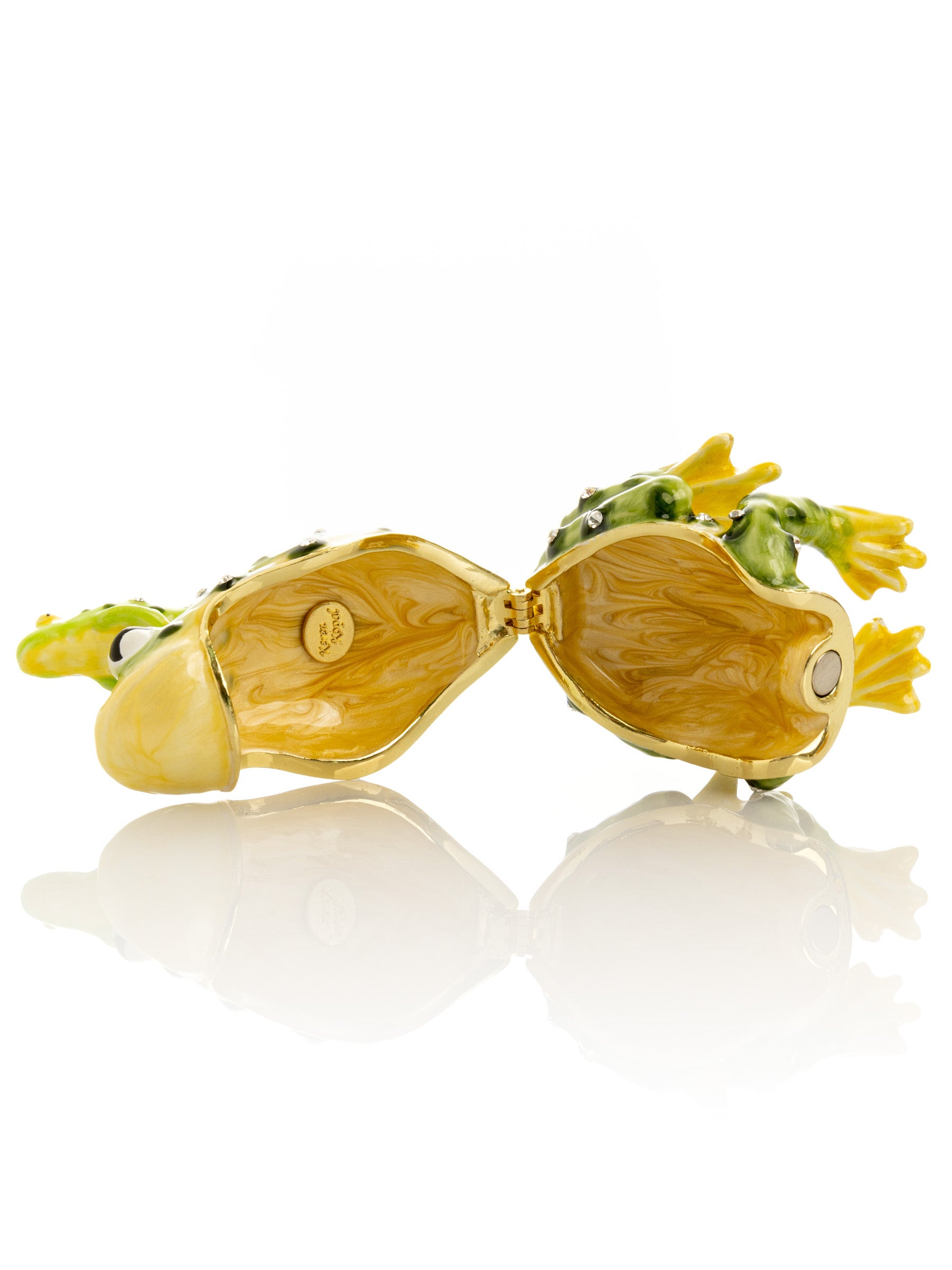 Keren Kopal Black Spotted Toad Frog with a Baby Frog on the back