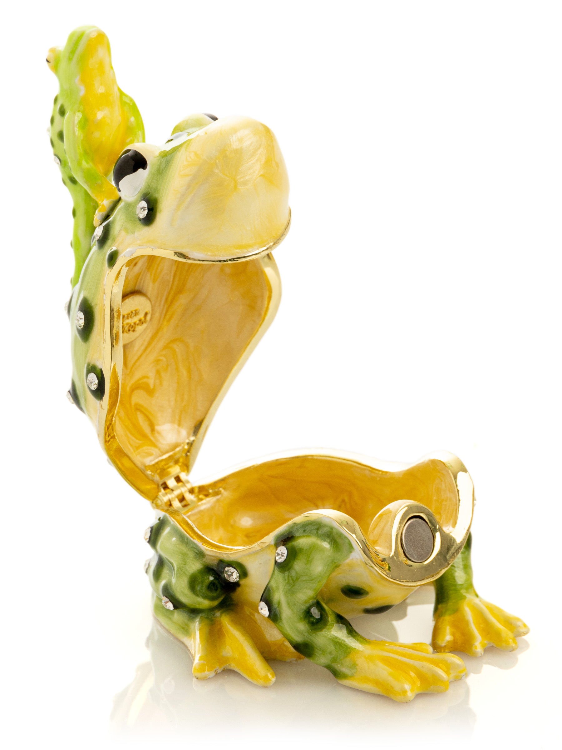 Keren Kopal Black Spotted Toad Frog with a Baby Frog on the back