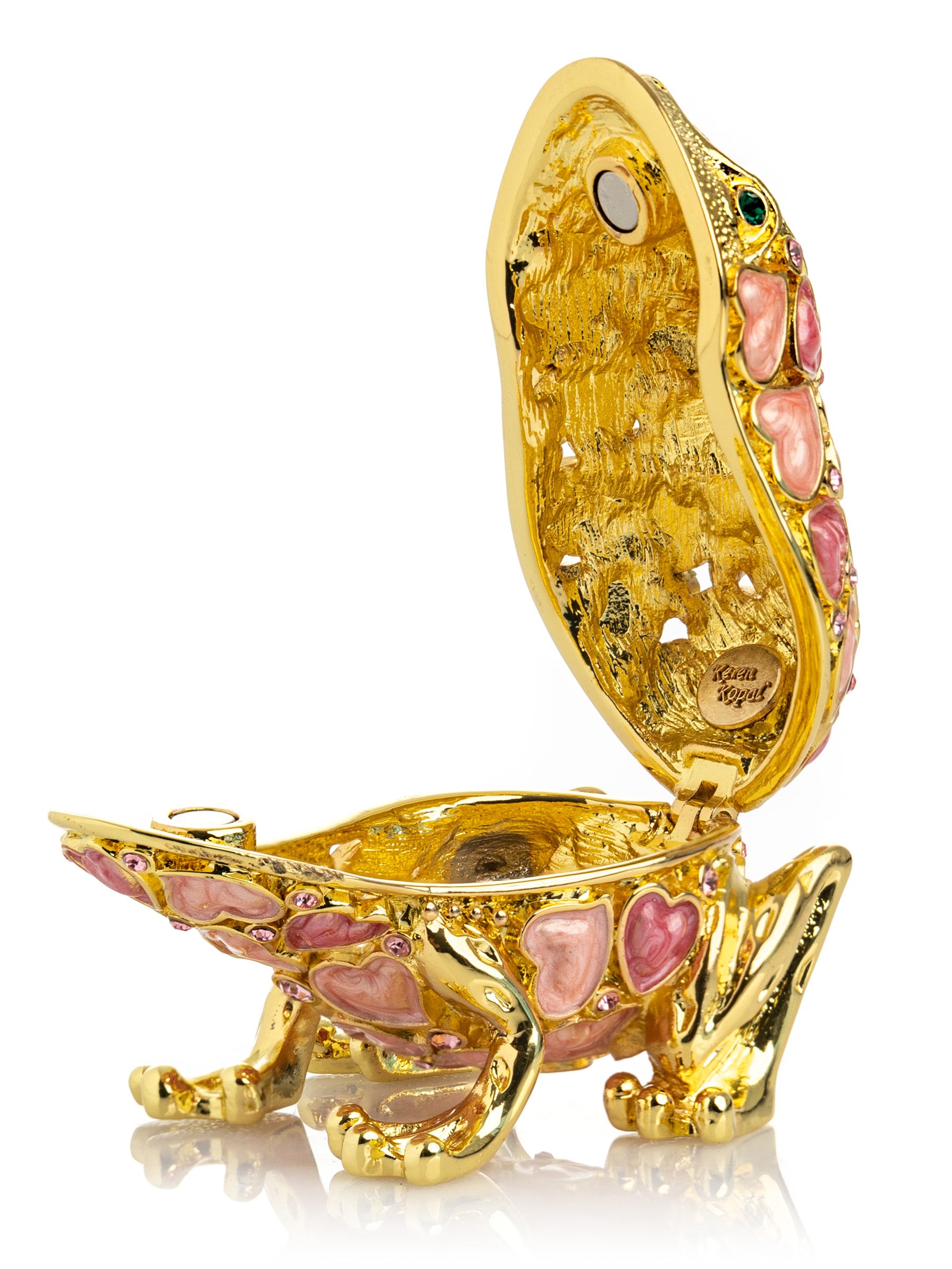 Keren Kopal Golden Frog Decorated with Hearts