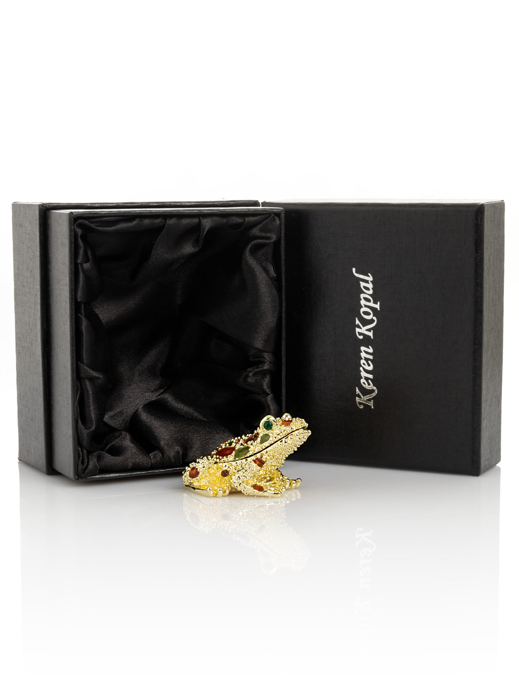 Keren Kopal Golden Frog with Colorful Stones