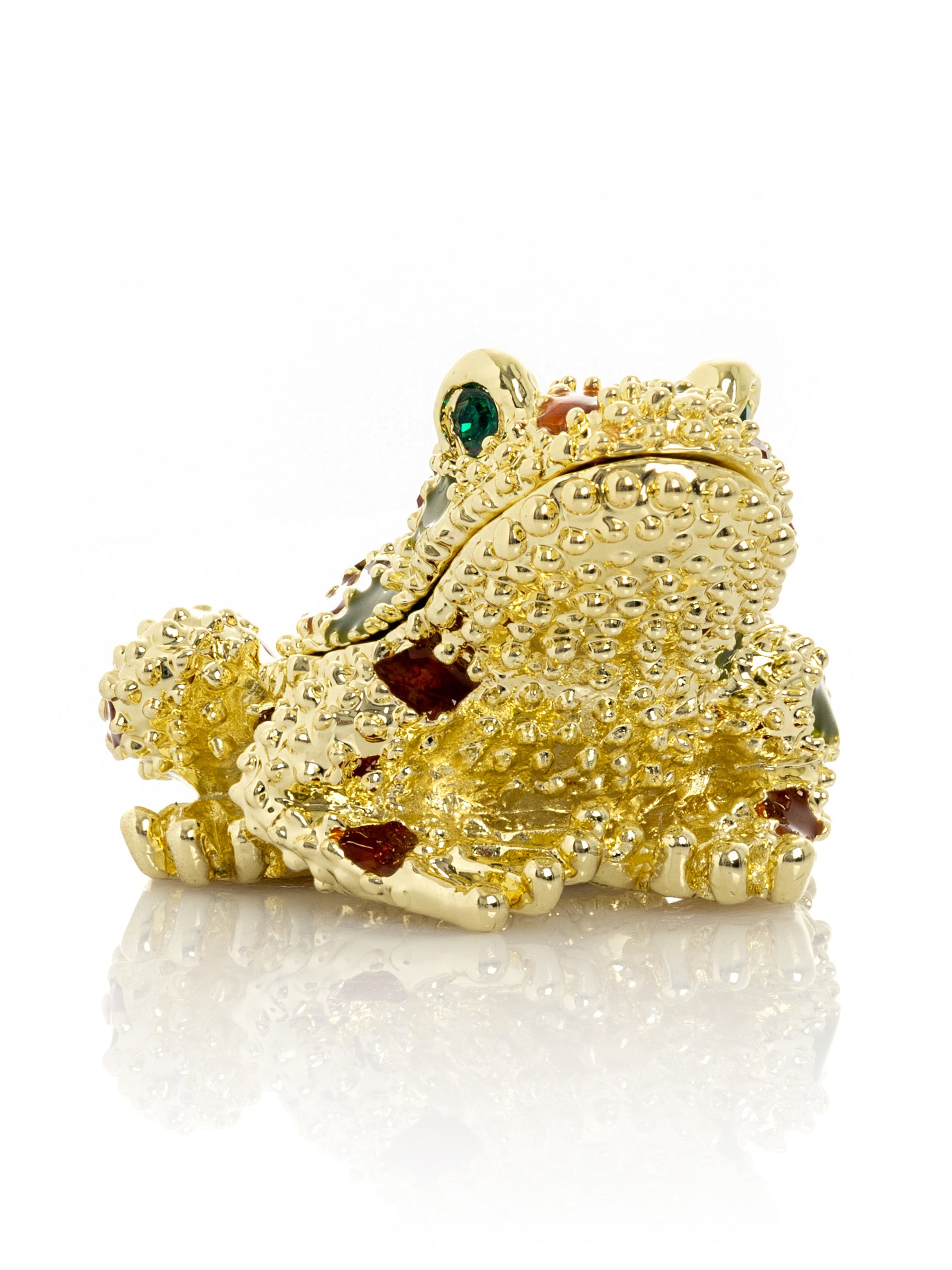Keren Kopal Golden Frog with Colorful Stones