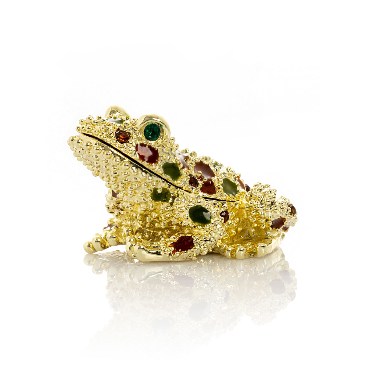 Keren Kopal Golden Frog with Colorful Stones