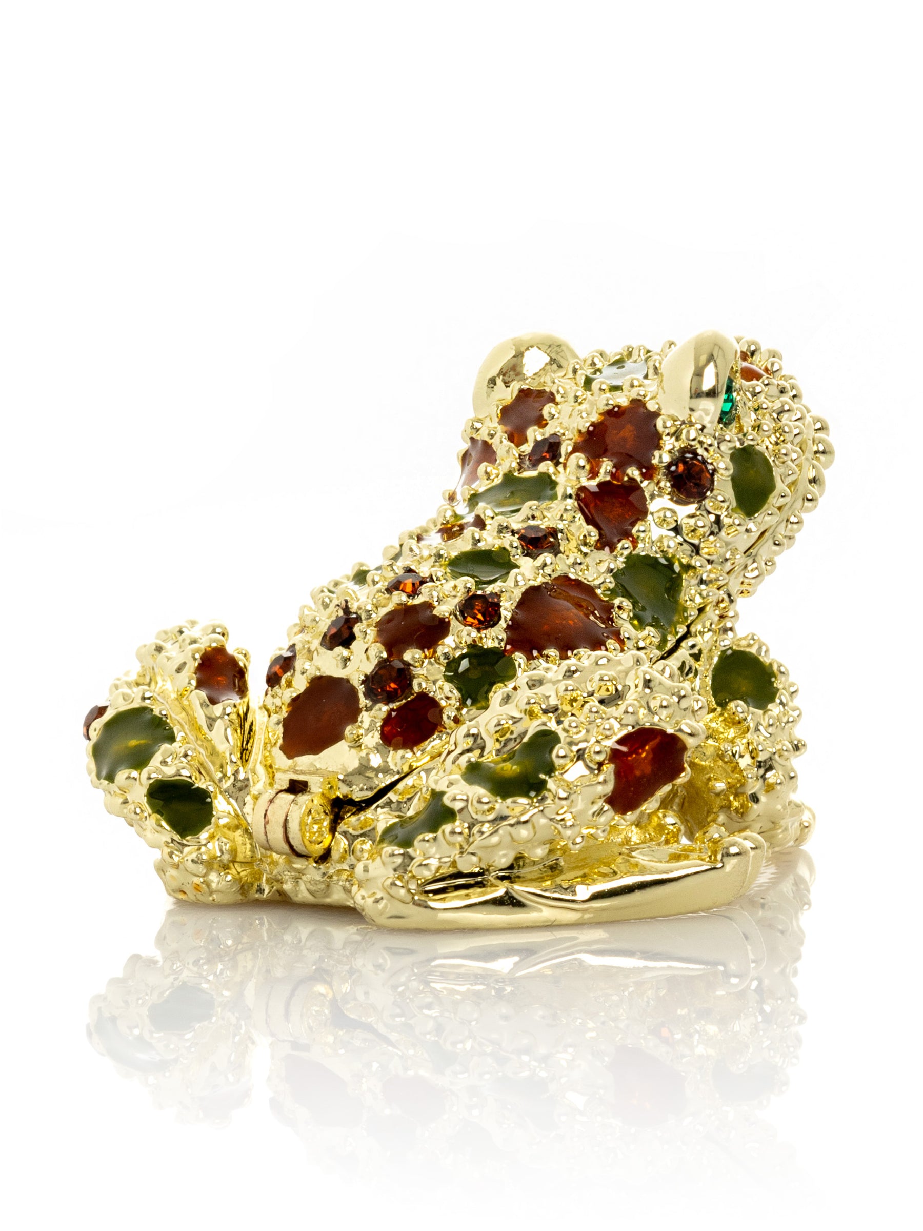 Keren Kopal Golden Frog with Colorful Stones