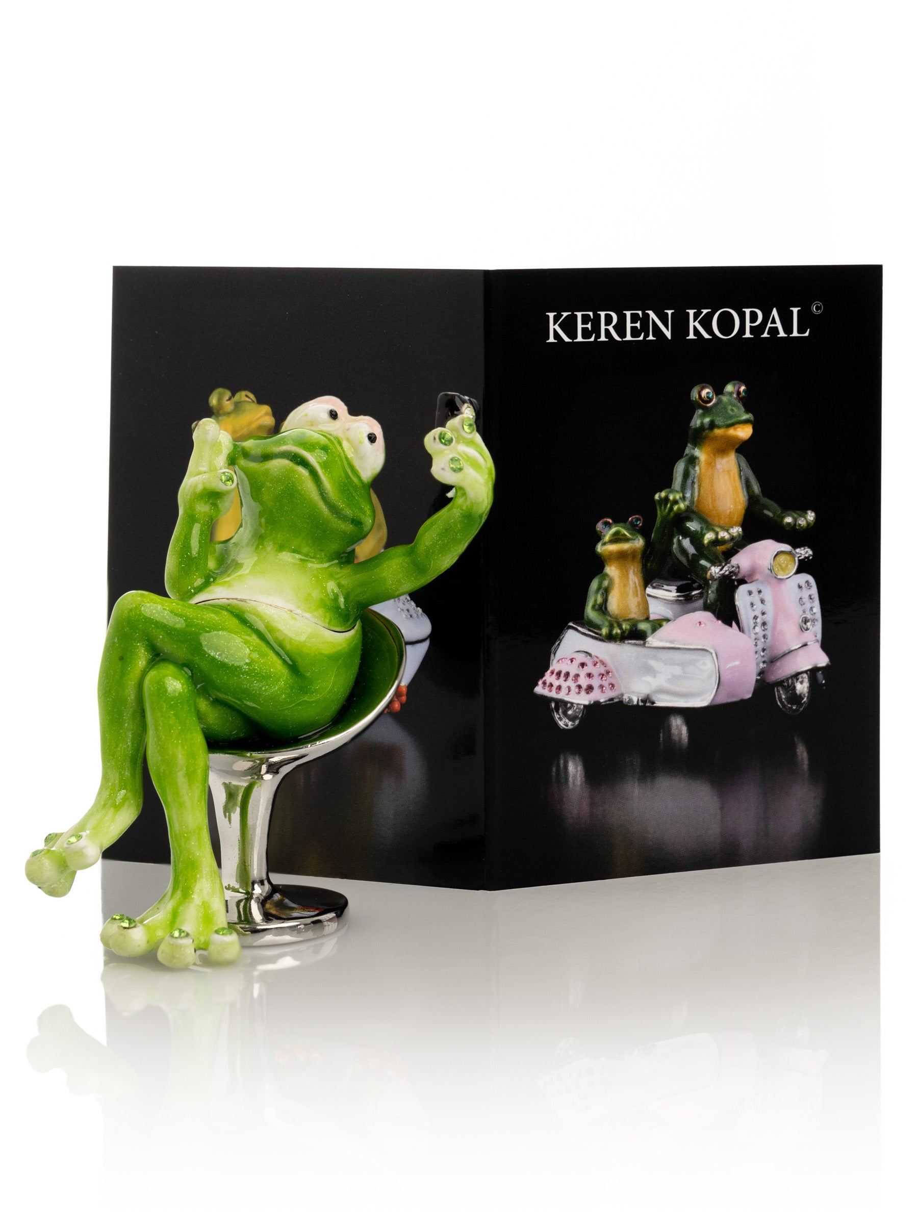 Keren Kopal Frog Taking a Selfie Trinket Box