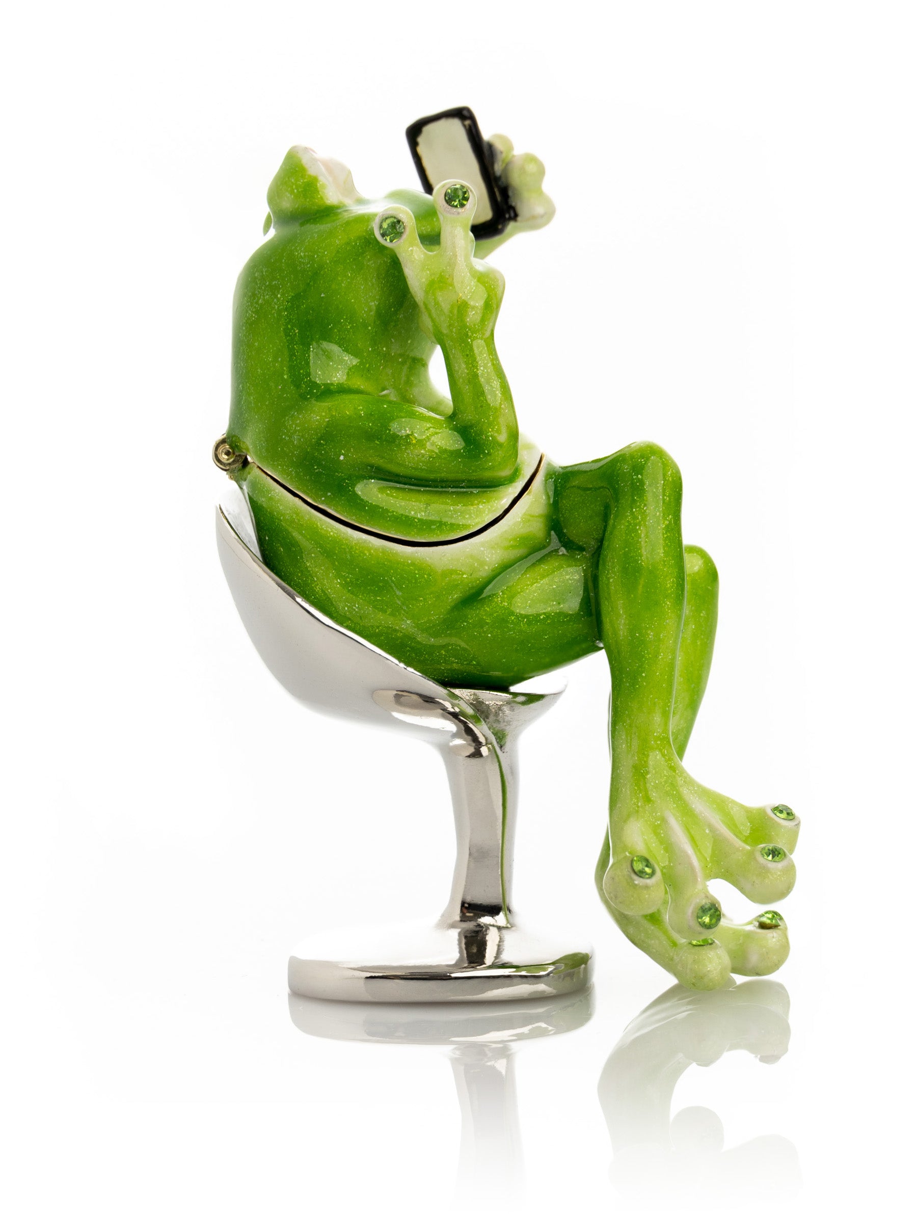 Keren Kopal Frog Taking a Selfie Trinket Box