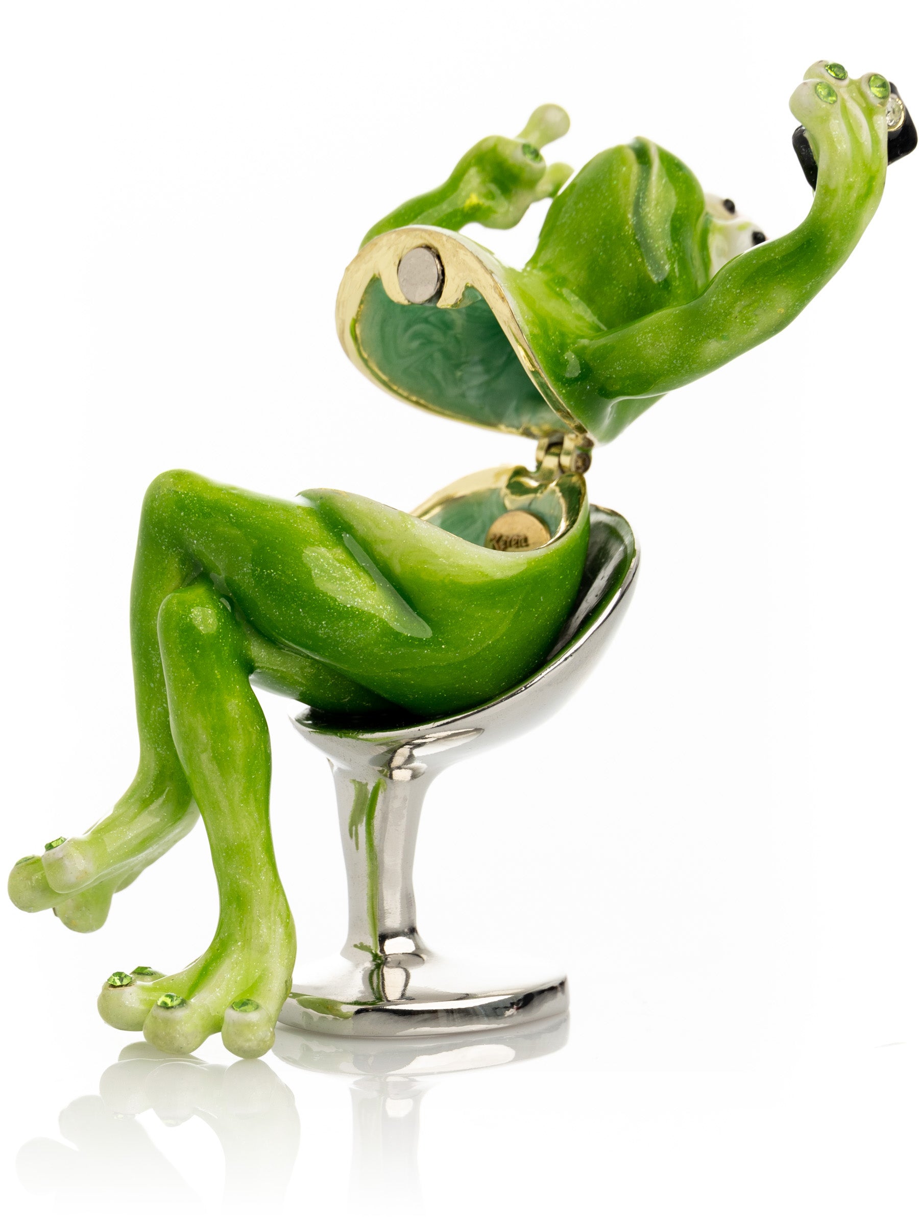 Keren Kopal Frog Taking a Selfie Trinket Box