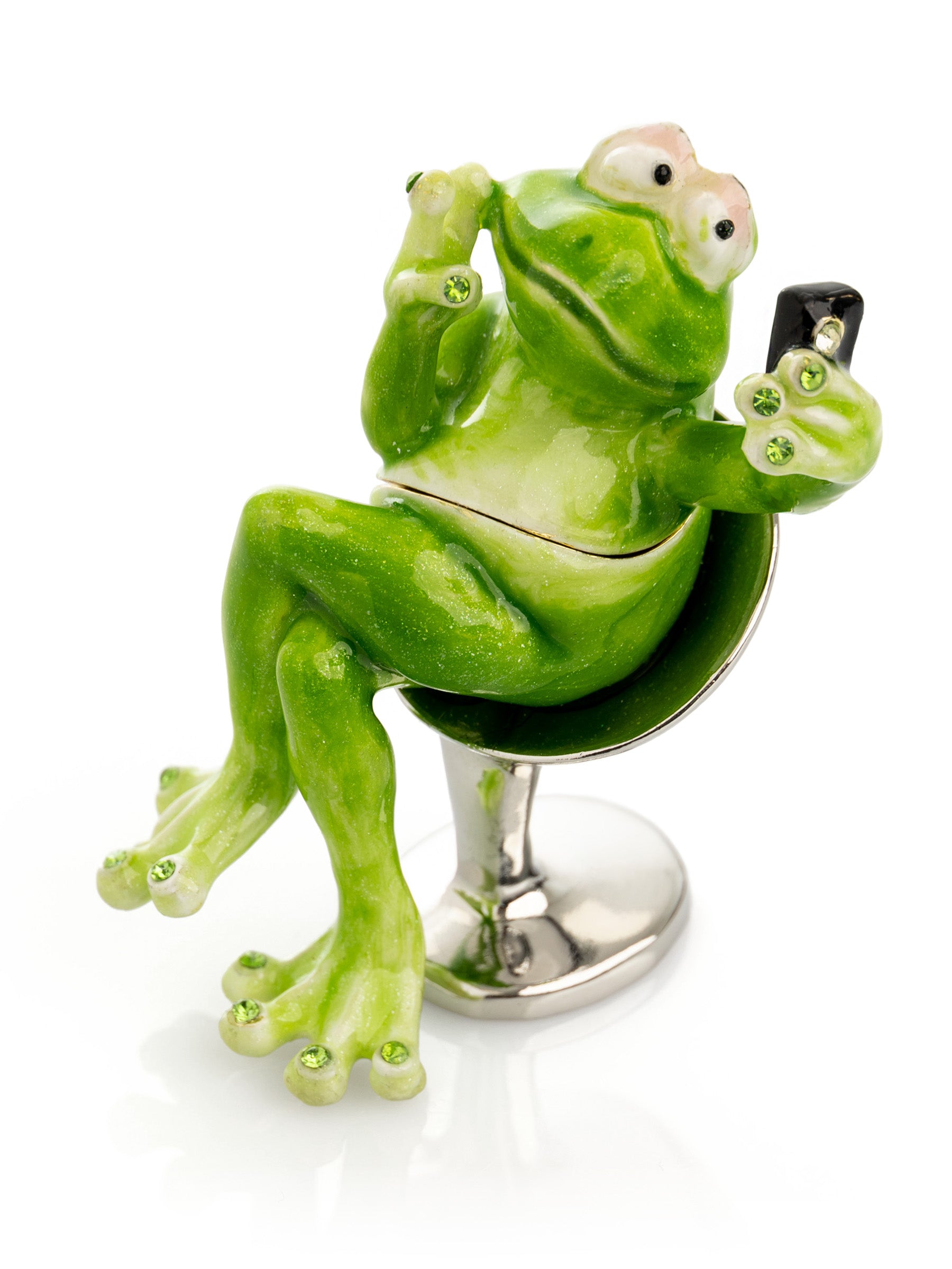 Keren Kopal Frog Taking a Selfie Trinket Box