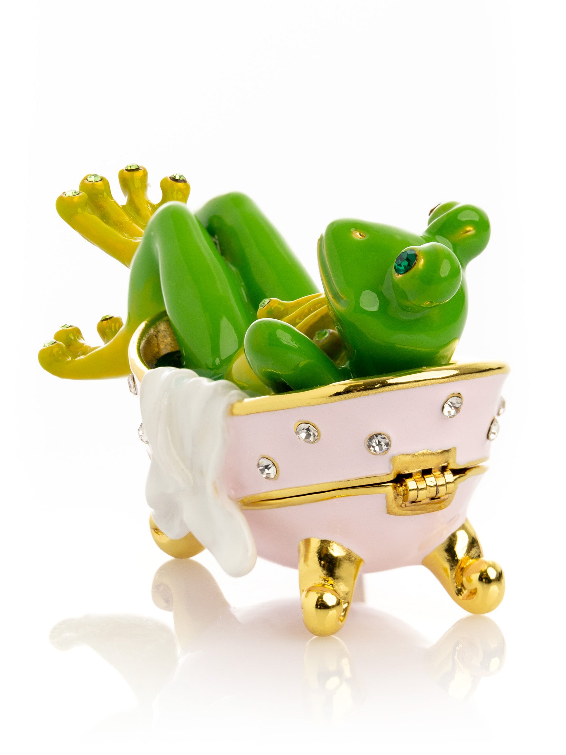 Keren Kopal Frog In Bathtub Trinket Box