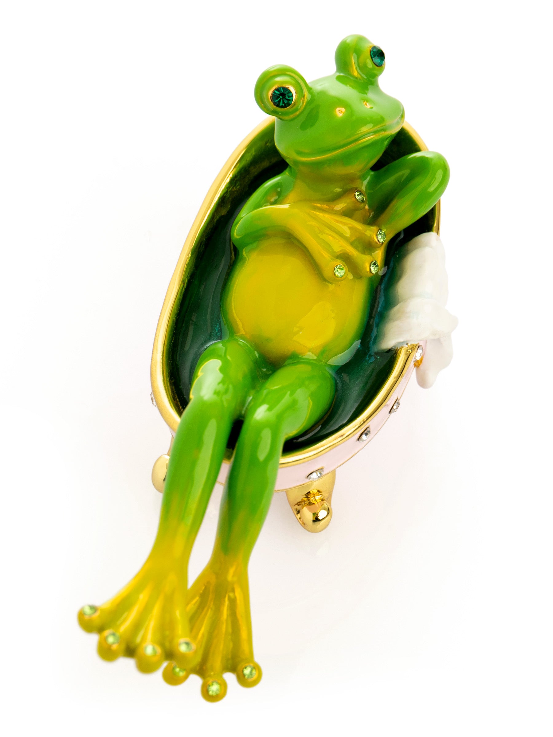 Keren Kopal Frog In Bathtub Trinket Box
