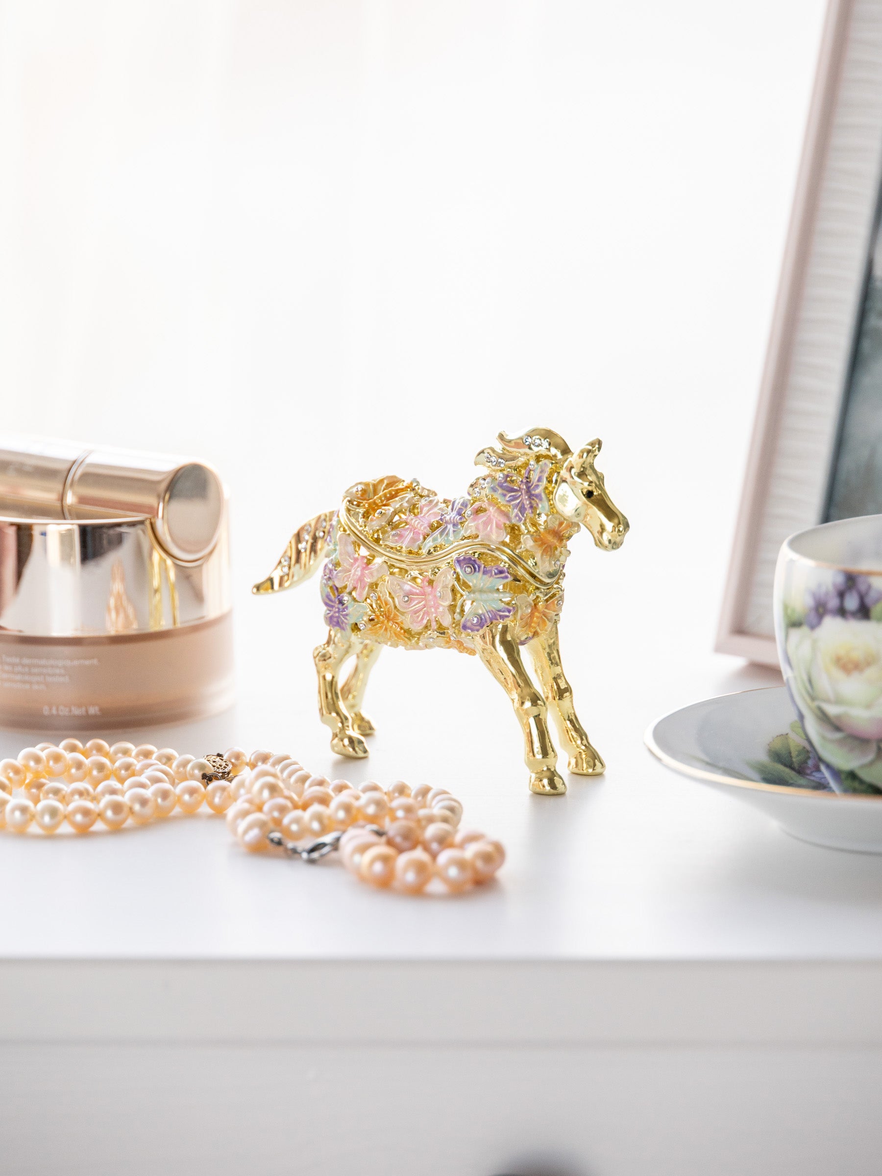 Keren Kopal Golden Horse Decorated with butterflies
