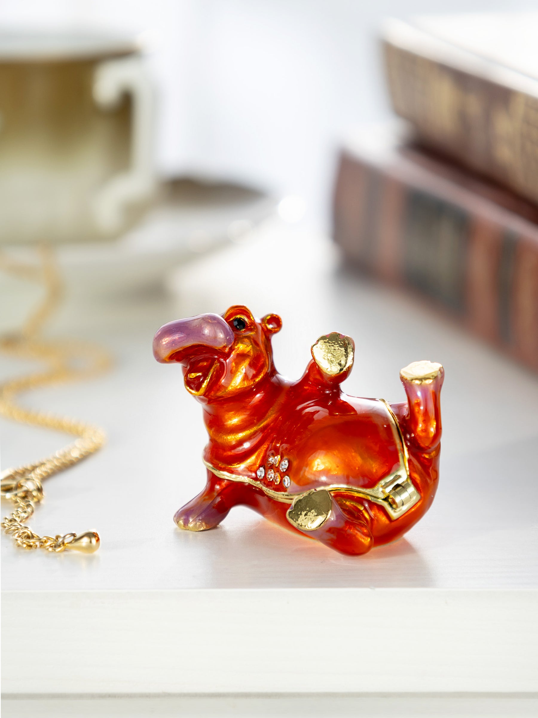 Keren Kopal Happy Hippo Laying on His Back