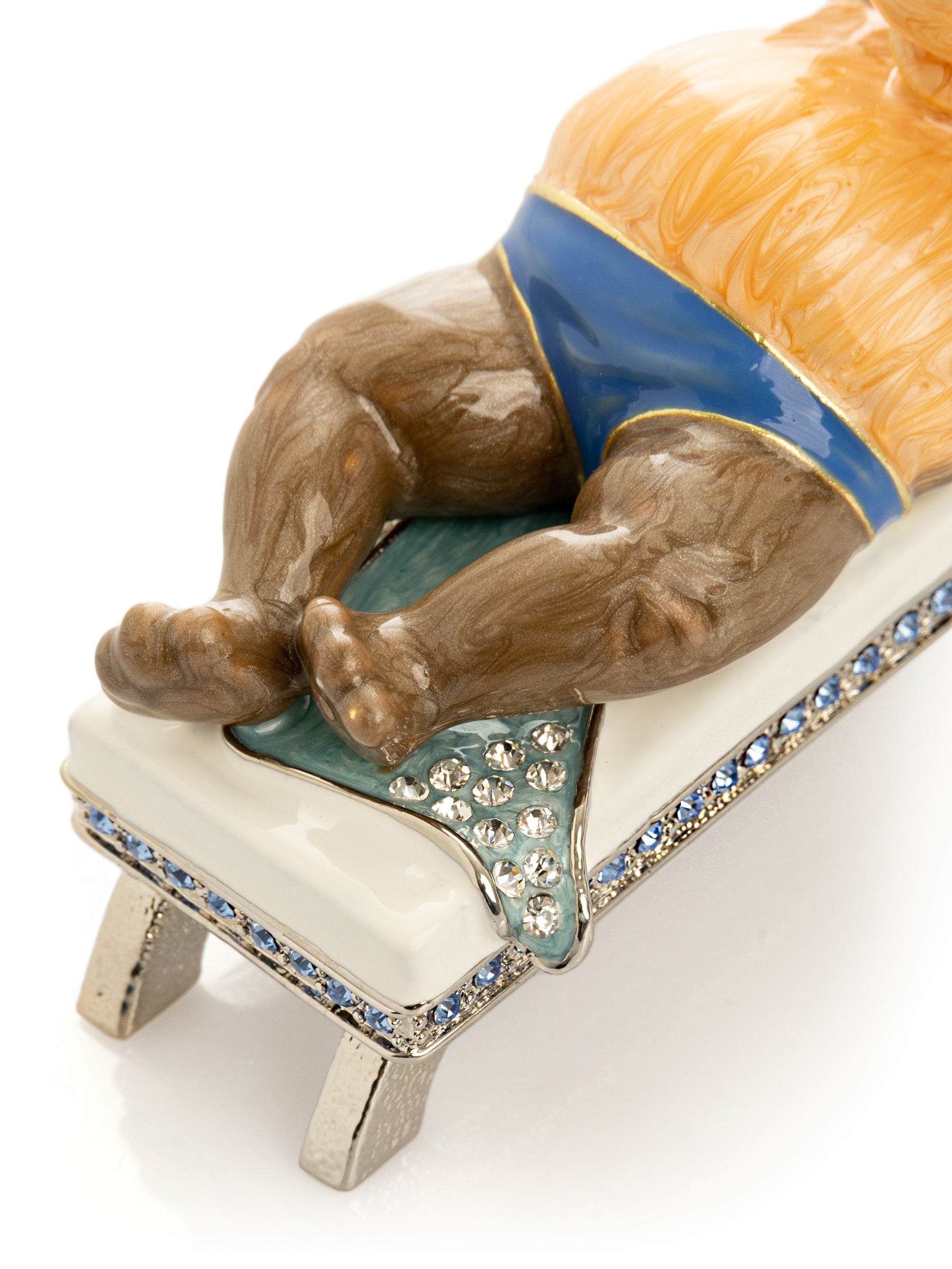 Keren Kopal Relaxing Hippo on Sun Lounger Trinket Box