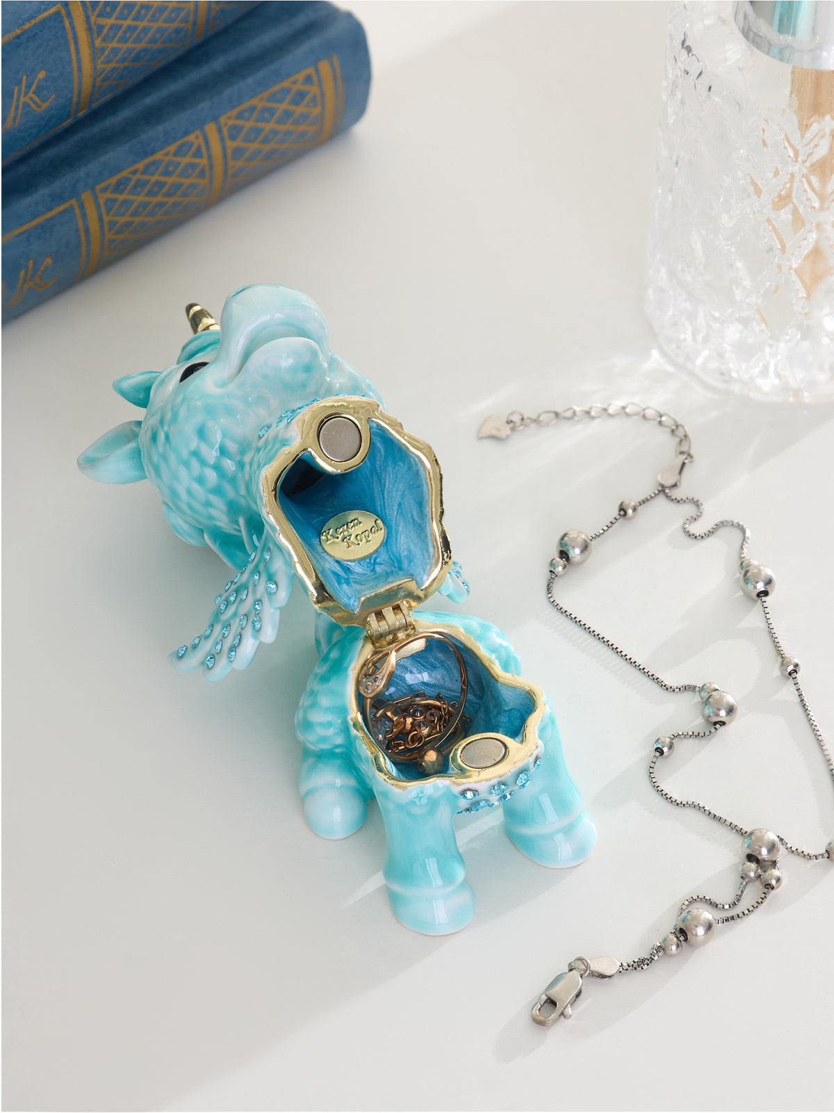 Keren Kopal Cute Blue Unicorn Horse trinket Box Limited Edition 1-250