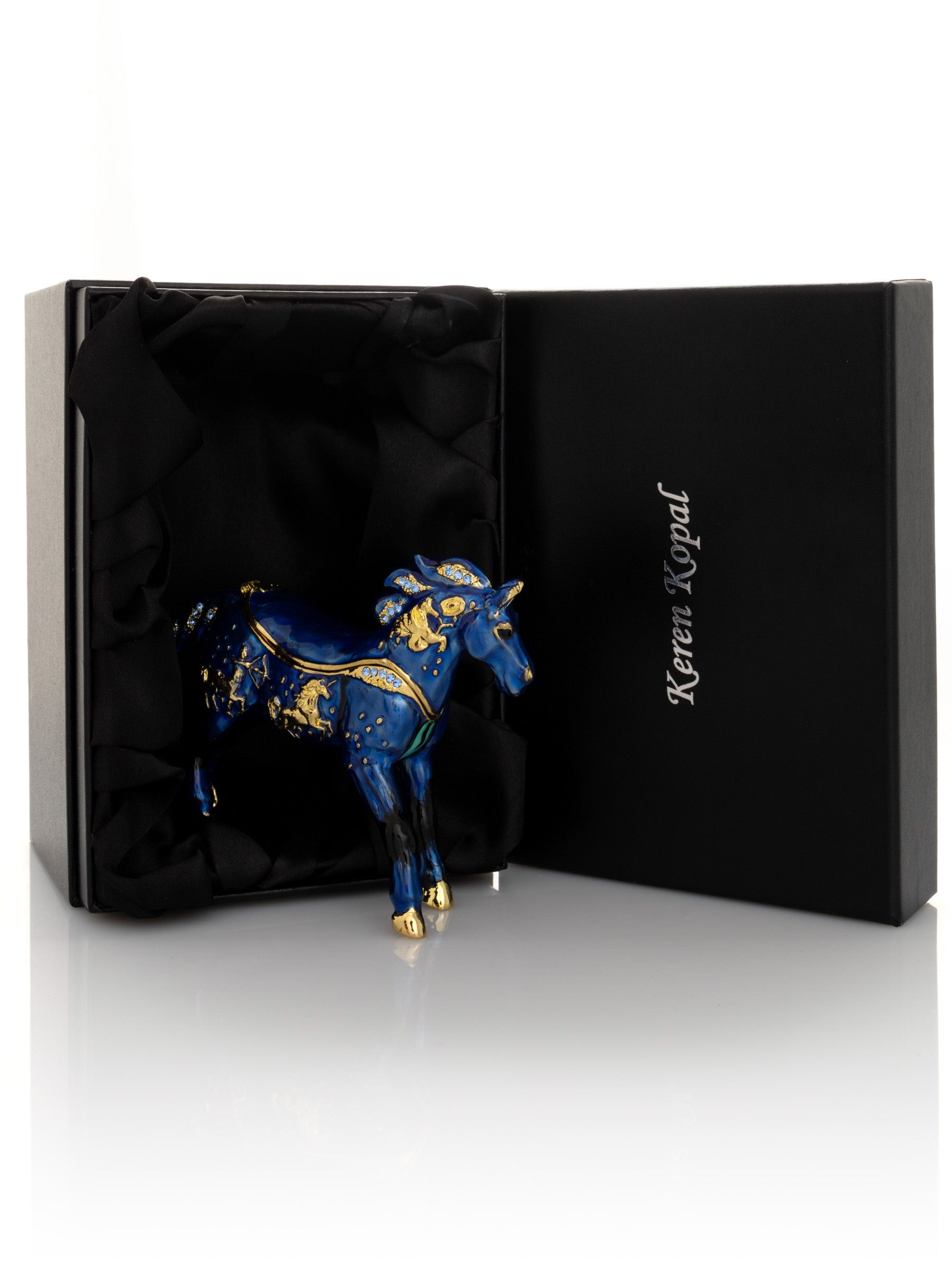 Keren Kopal Blue Horse trinket box