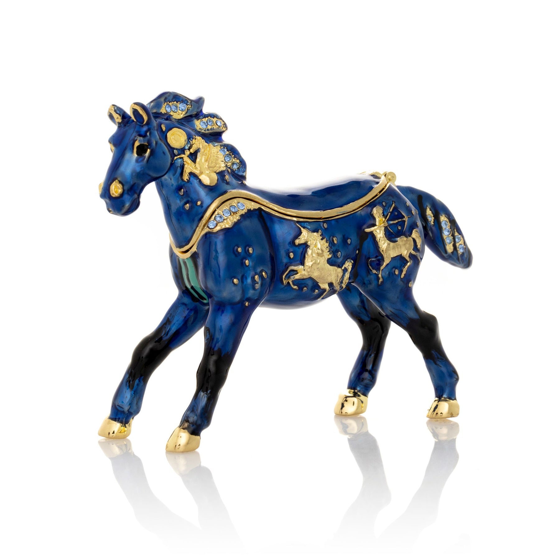 Keren Kopal Blue Horse trinket box