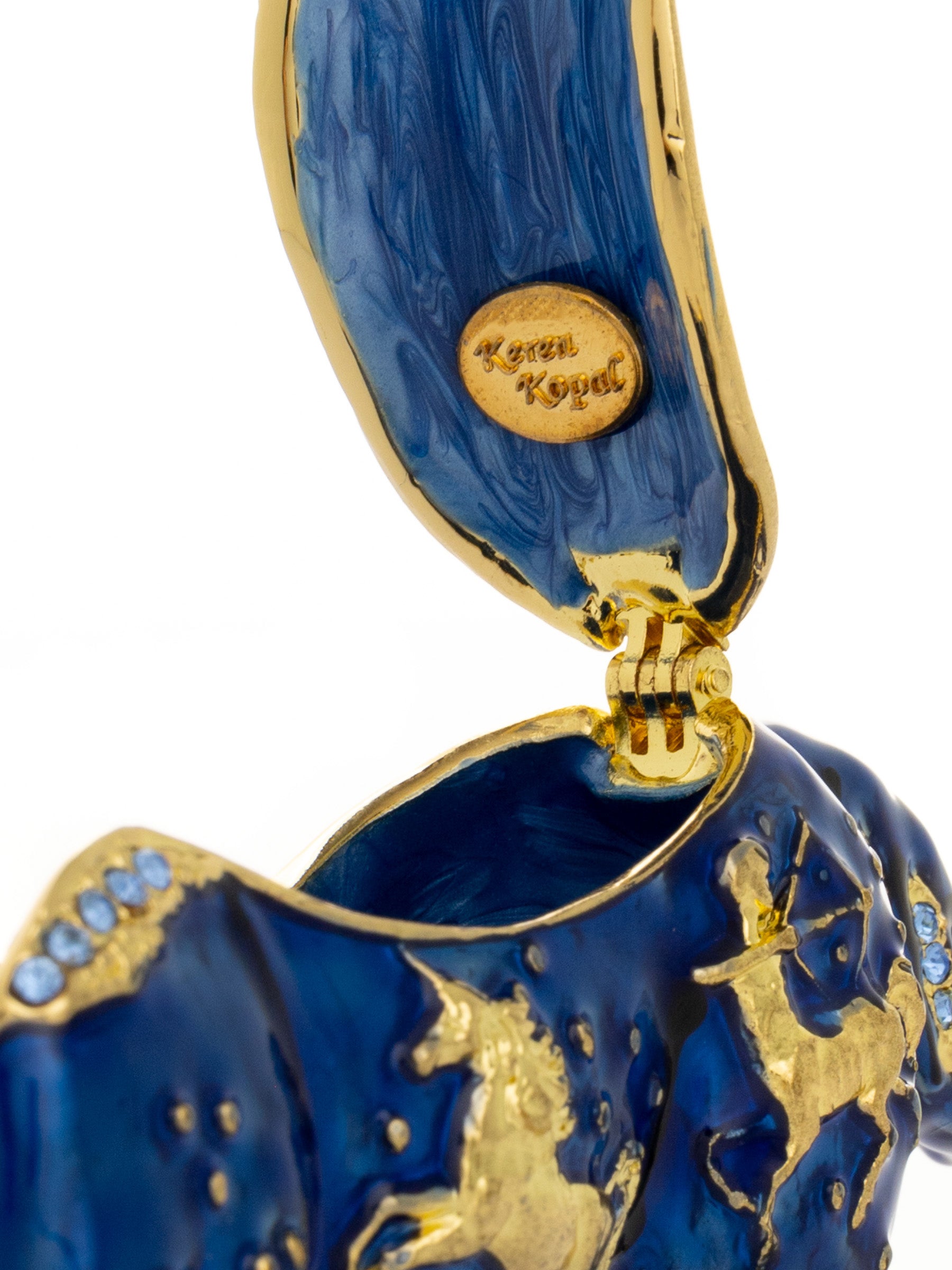 Keren Kopal Blue Horse trinket box