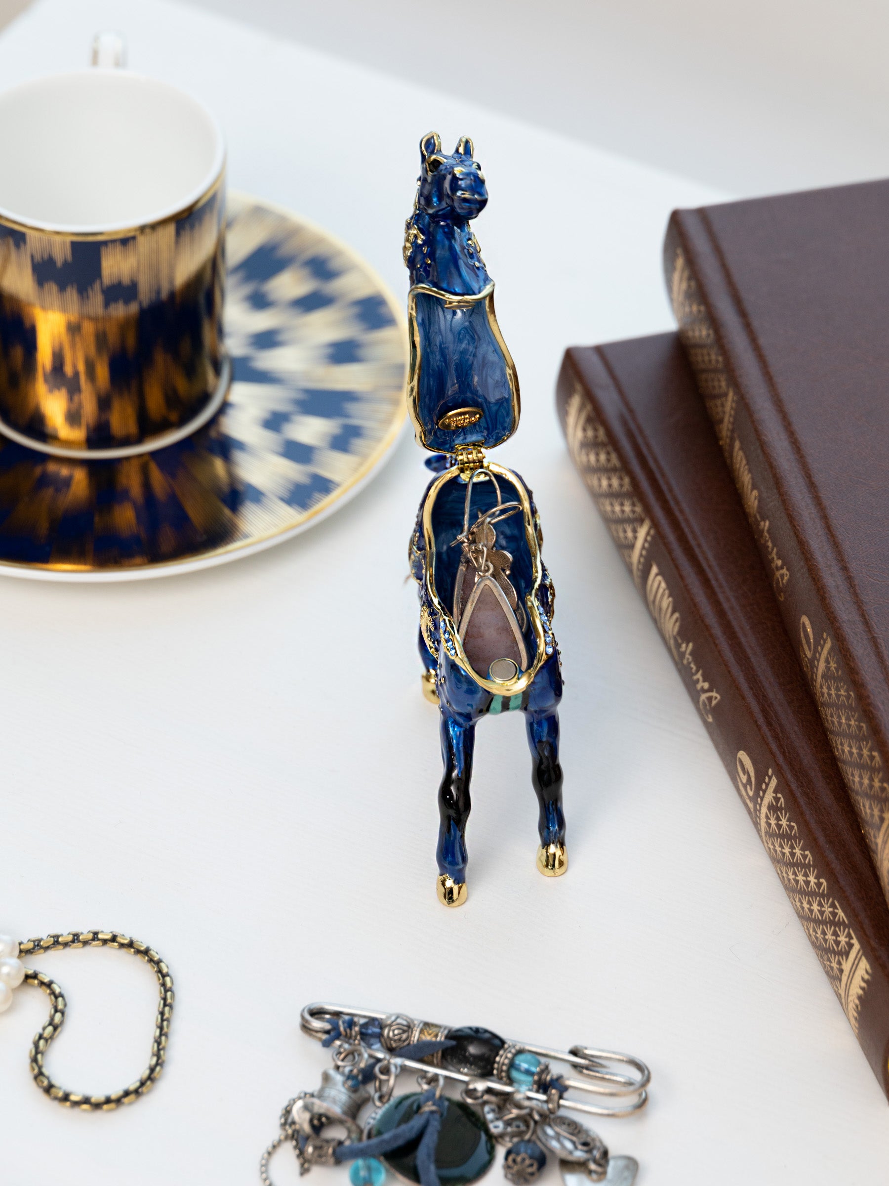 Keren Kopal Blue Horse trinket box