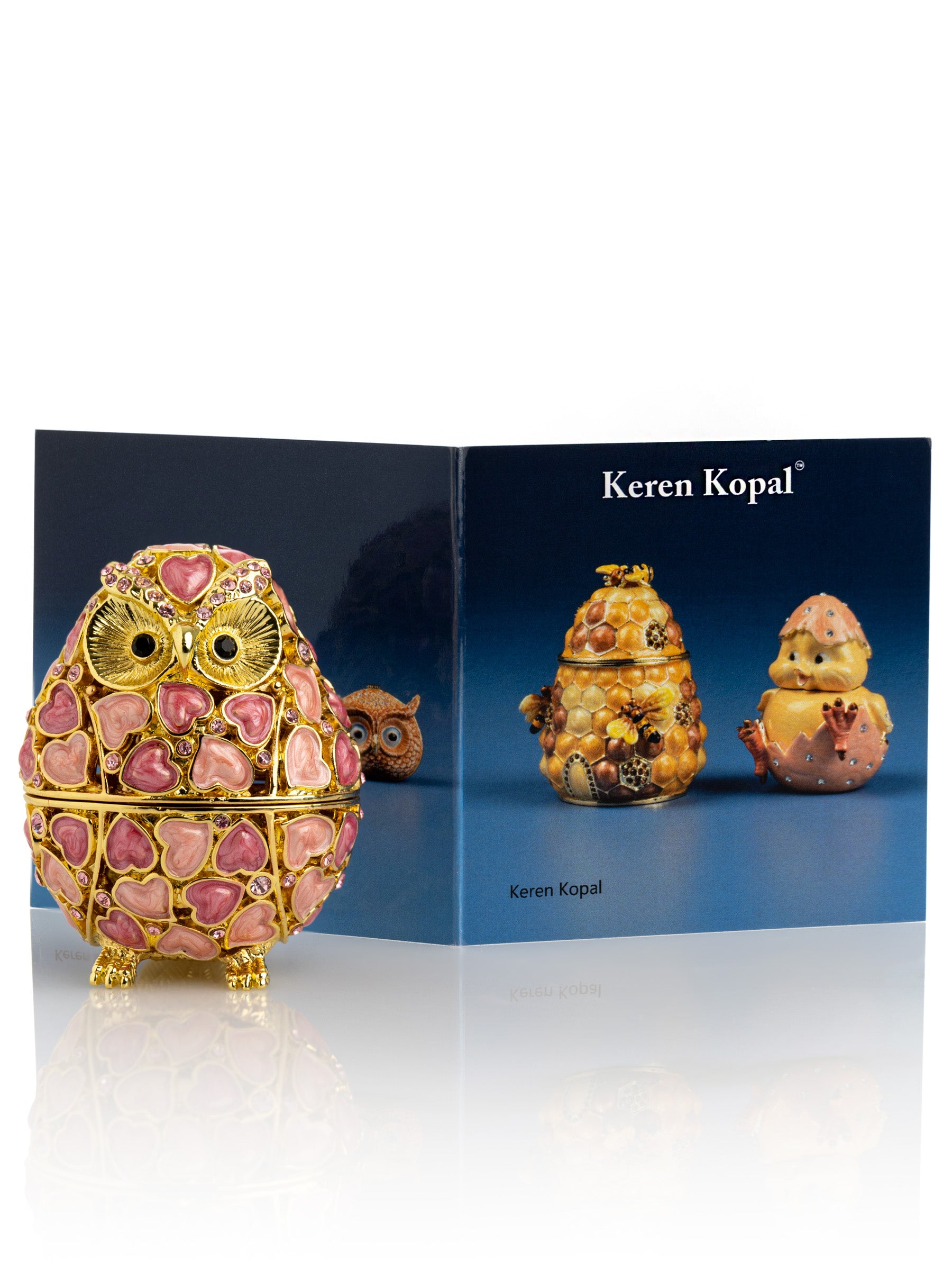 Keren Kopal Golden Owl with Hearts