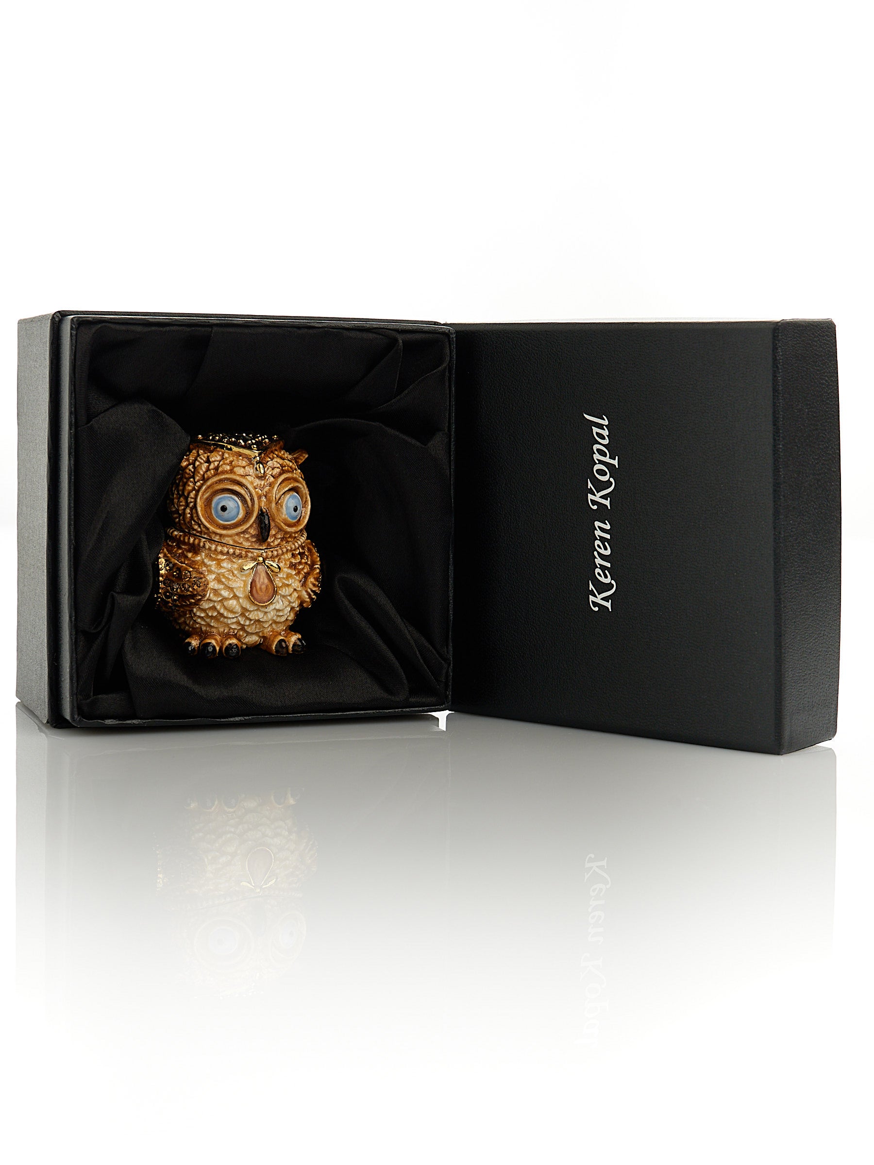 Keren Kopal Brown Owl Trinket Box