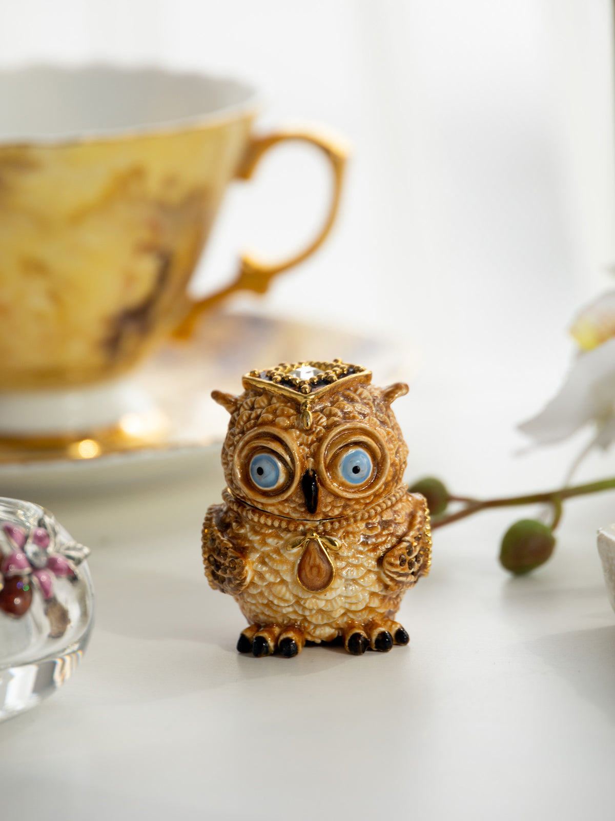 Keren Kopal Brown Owl Trinket Box